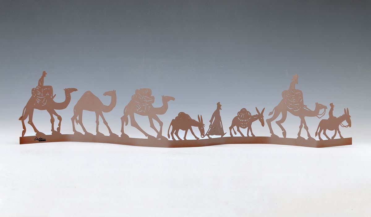 David Gerstein, geb. 1944 Jerusalem, Kunststudium u.a. in Israel, Frankreich, England und USA, "Caravan" aus dem Jahr 2008, frei stehendes ...