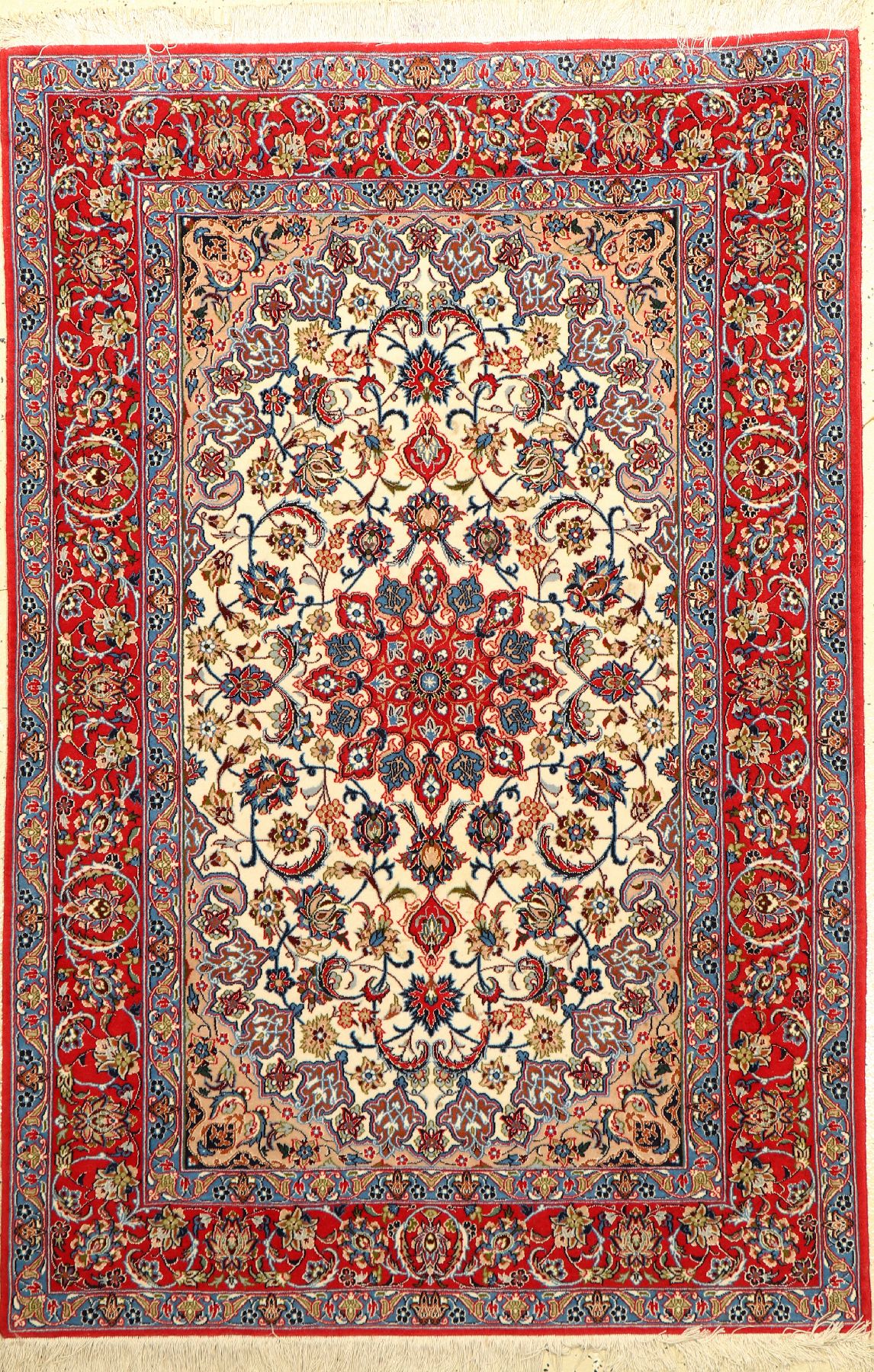 Esfahan fein, Persien, ca. 50 Jahre, Korkwolle mit und auf Seide, ca. 162 x 108 cm,EHZ: 2