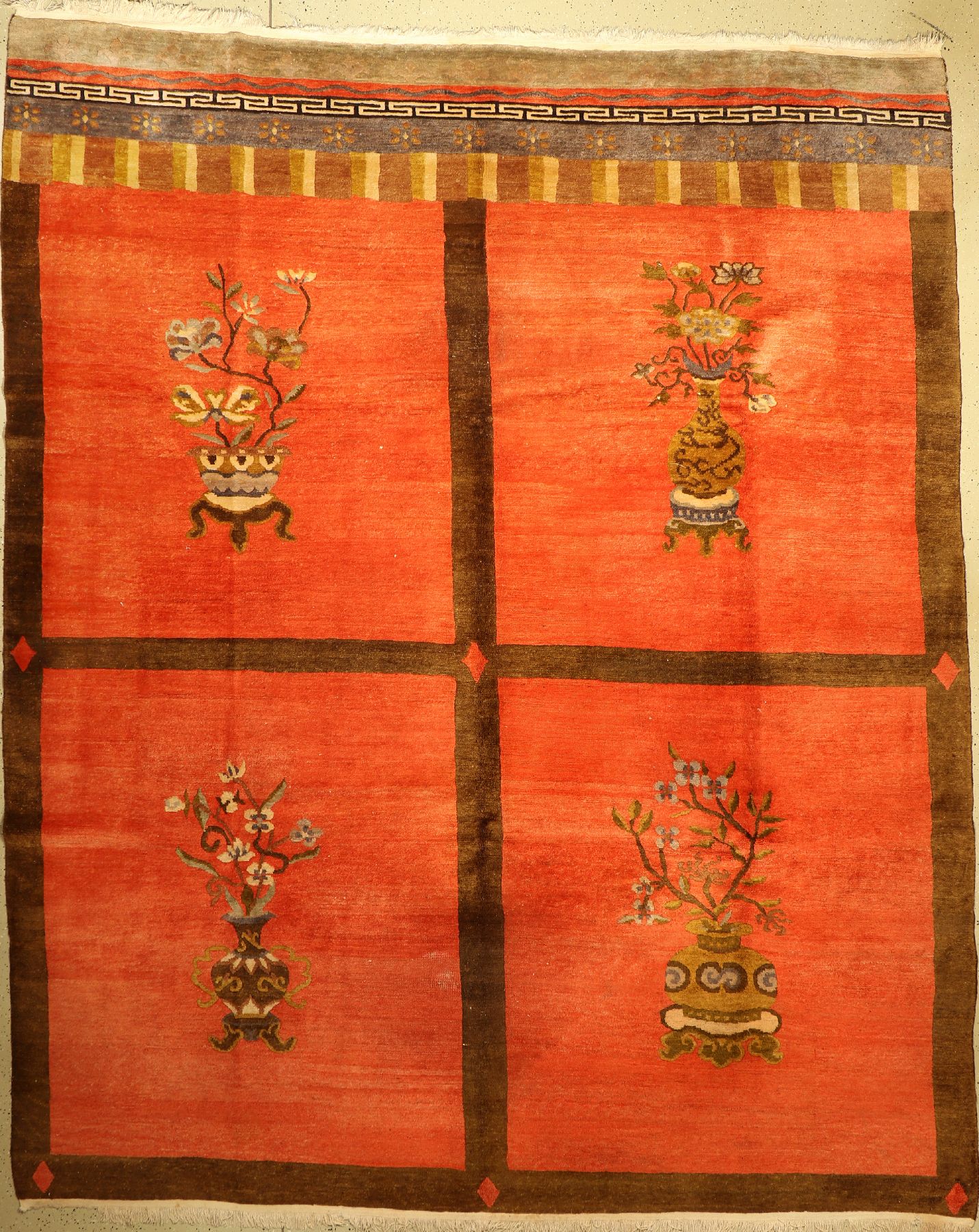 Mongolische Engsi Design, um 1940, Wolle auf Baumwolle, ca. 370 x 300 cm, EHZ: 3