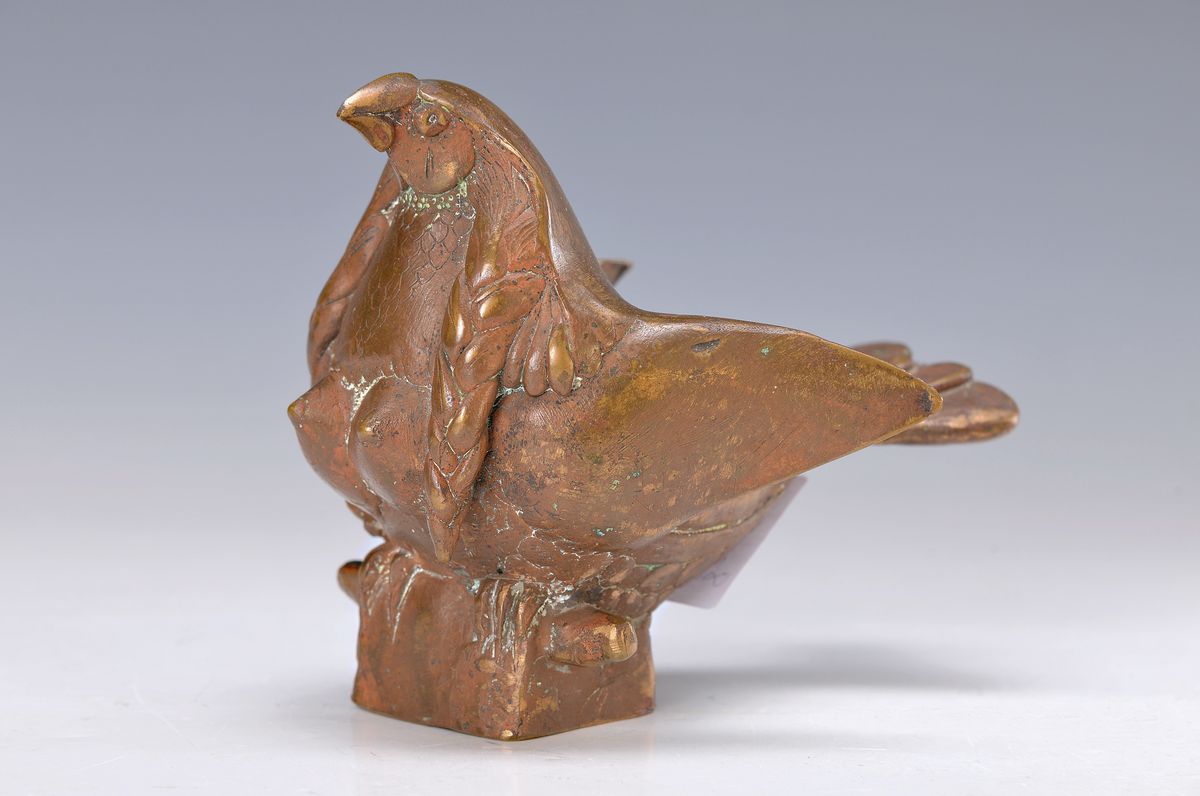 Gernot Rumpf, geb. 1941, Elwetritsche Vogel, im Sockel monogrammiert, Bronze, wohl Restnummerierung, 12 x 14 cm