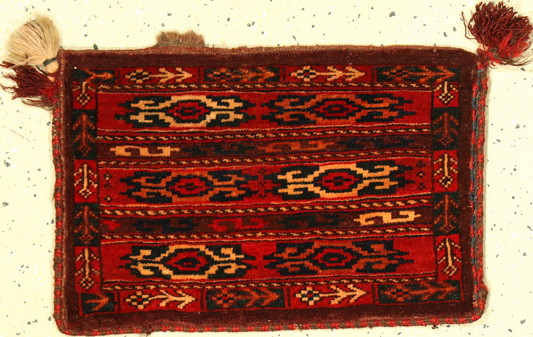 Yomud Spindeltasche alt, Turkmenistan, um 1920, Wolle auf Wolle, ca. 48 x 32 cm, EHZ: 2