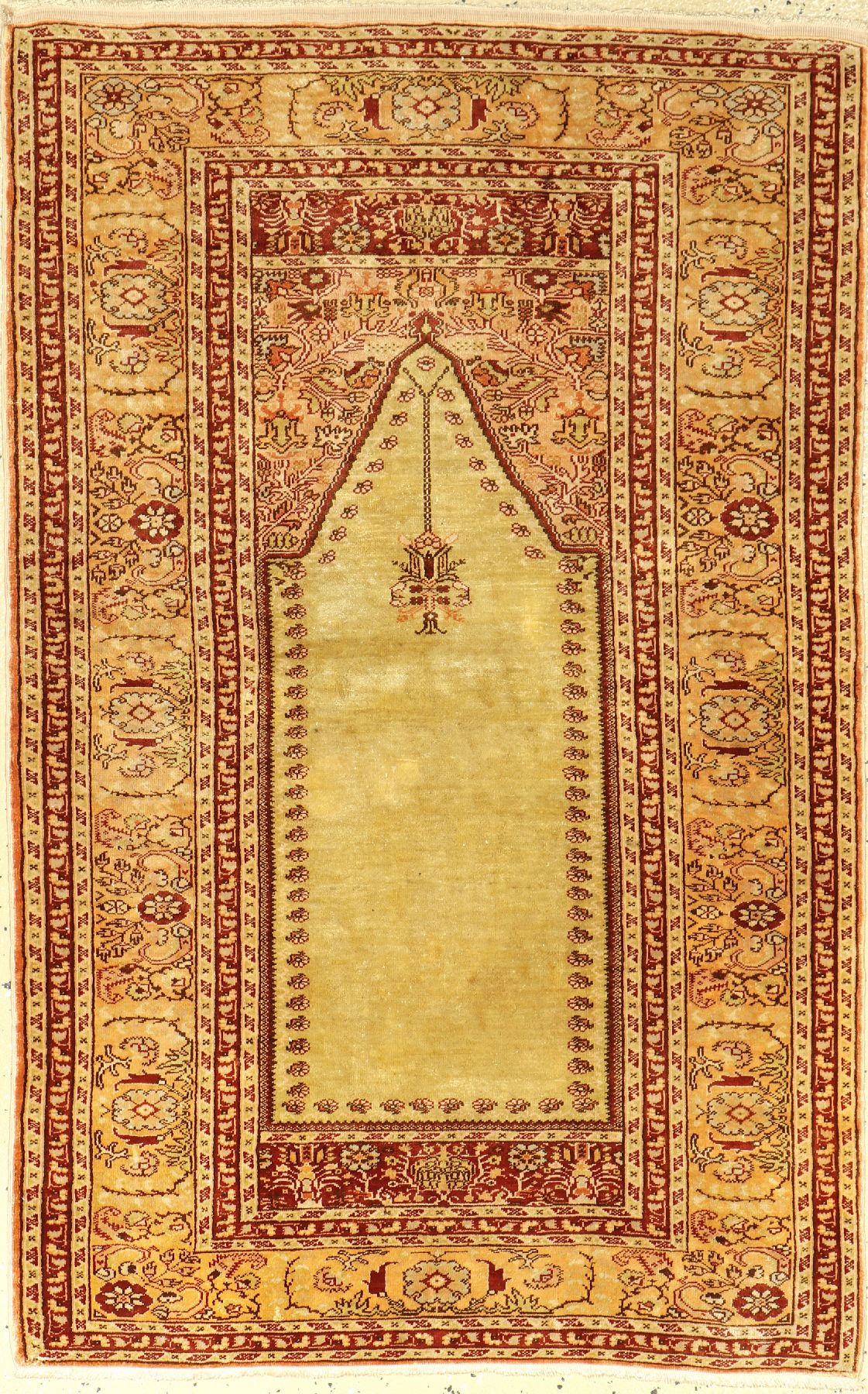 Seiden Kaisery alt, Türkei, ca. 50 Jahre, reine Naturseide, ca. 114 x 72 cm, EHZ: 3