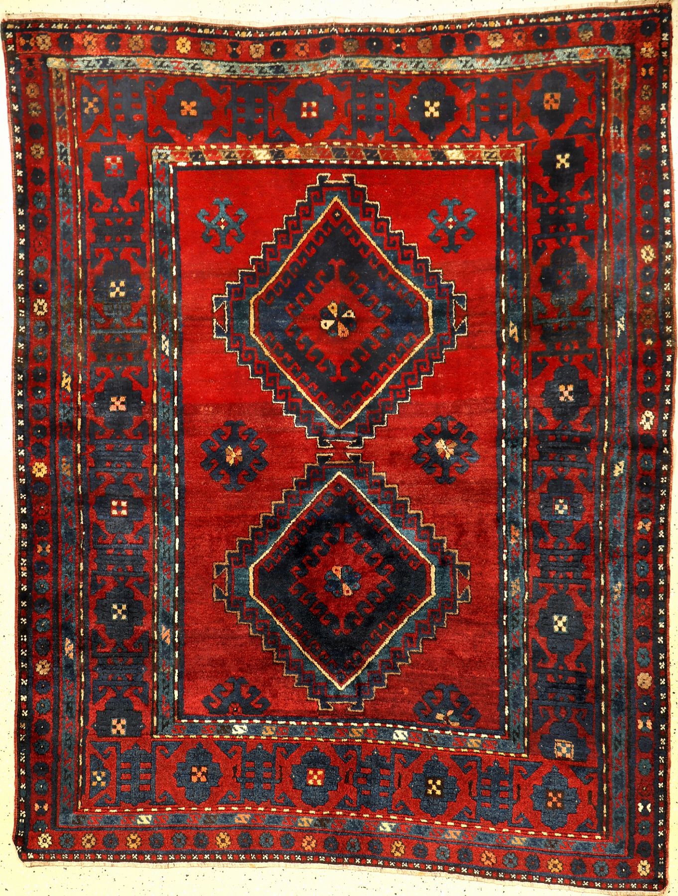 Kasak alt, Kaukasus, um 1930, Wolle auf Wolle, ca. 212 x 167 cm, EHZ: 2-3