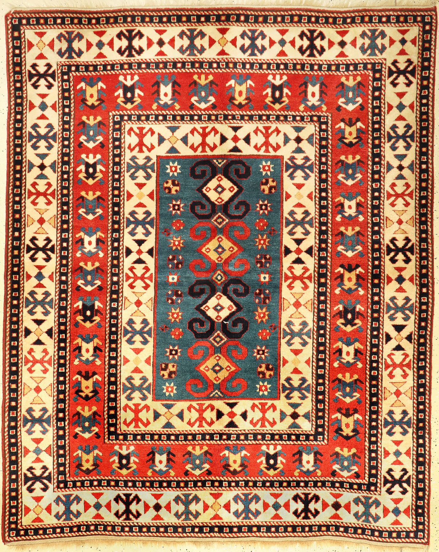 Azeri Lambalo Kasak, Azerbaidjan, ca. 40 Jahre, Wolle auf Wolle, ca. 216 x 174 cm, EHZ:2