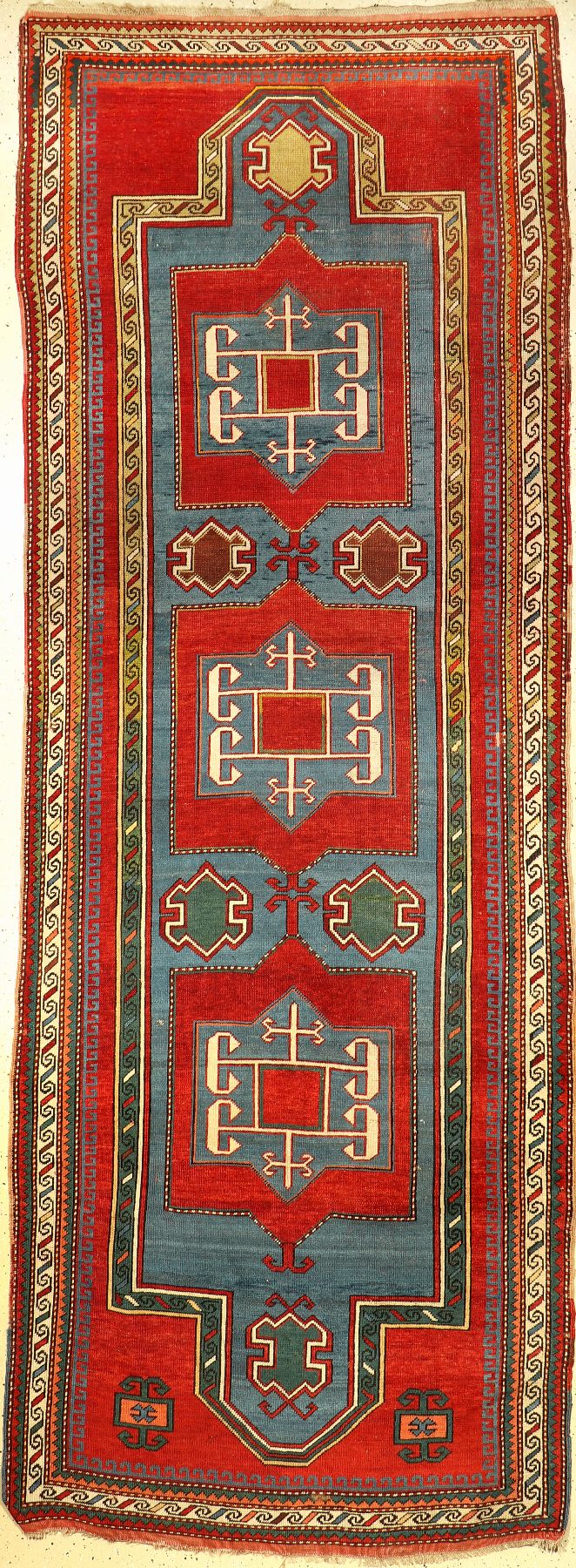 Kasak alt, Kaukasus, um 1930/1940, Wolle auf Wolle, ca. 346 x 125 cm, EHZ: 4. Seltenes Format.