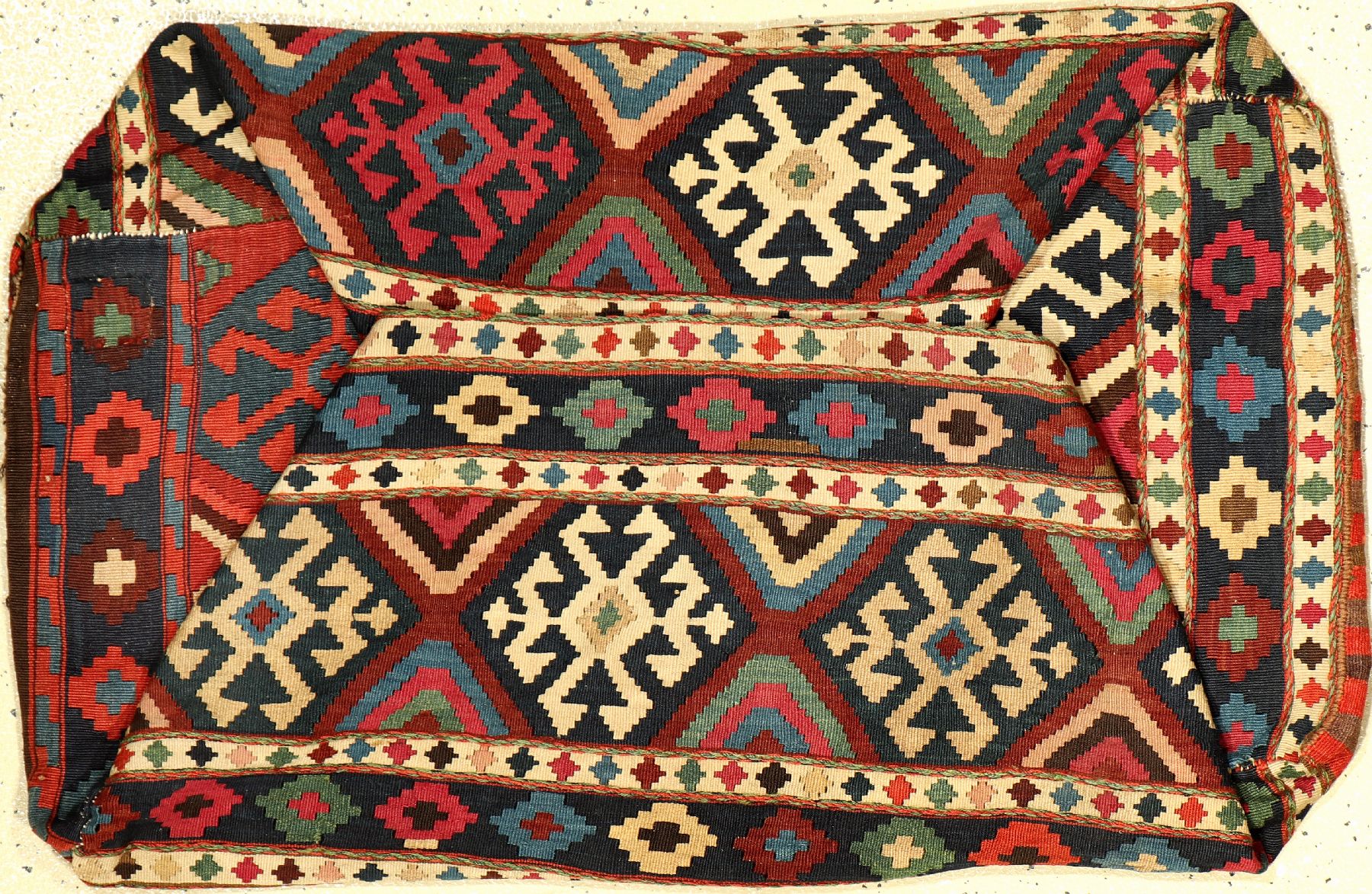 Schahsavan Mafrasch antik, Persien, um 1900, Wolle auf Wolle, vollständige Mafrasch, EHZ: 2-3