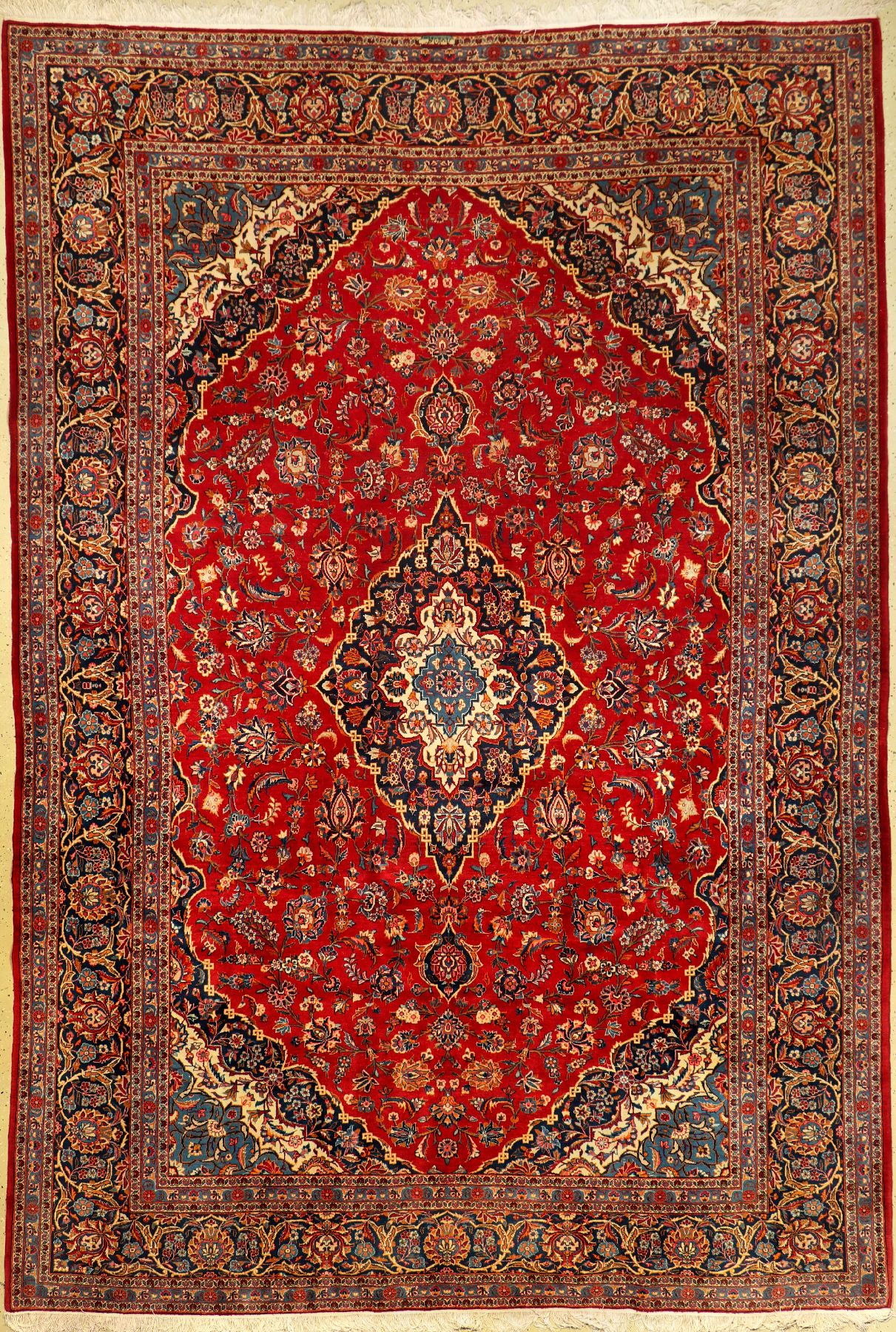 Keschan alt (Signiert), Persien, ca. 60 Jahre, Wolle auf Baumwolle, ca. 386 x 264 cm, Signatur: Ghotbi, EHZ: 2-3