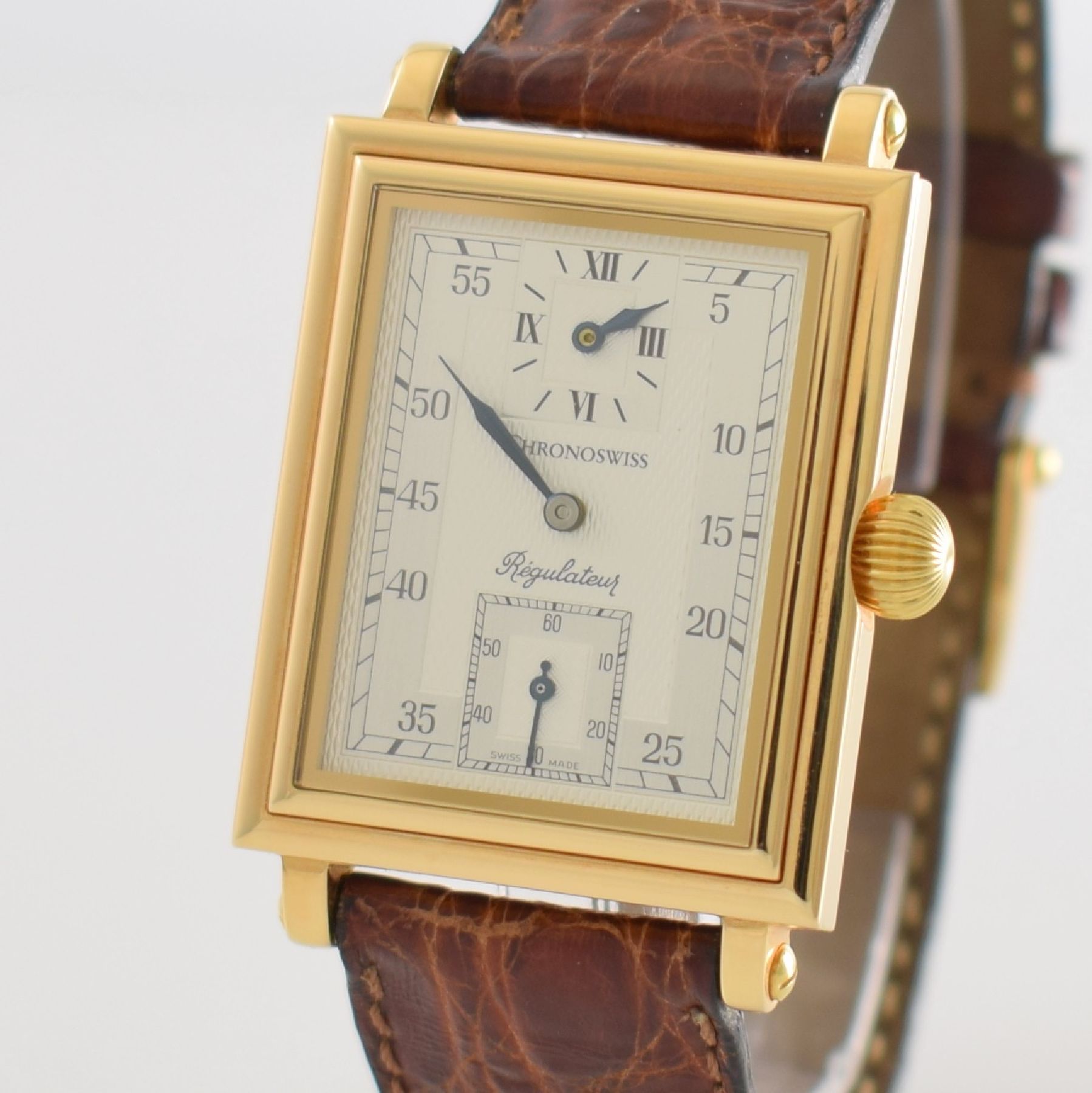 Detail e: CHRONOSWISS seltene Herrenarmbanduhr Regulateur, Handaufzug, Deutschland/Schweiz um 1996, Ref. CH 2951, ausverkauftes, auf weltweit 650 Stück ...