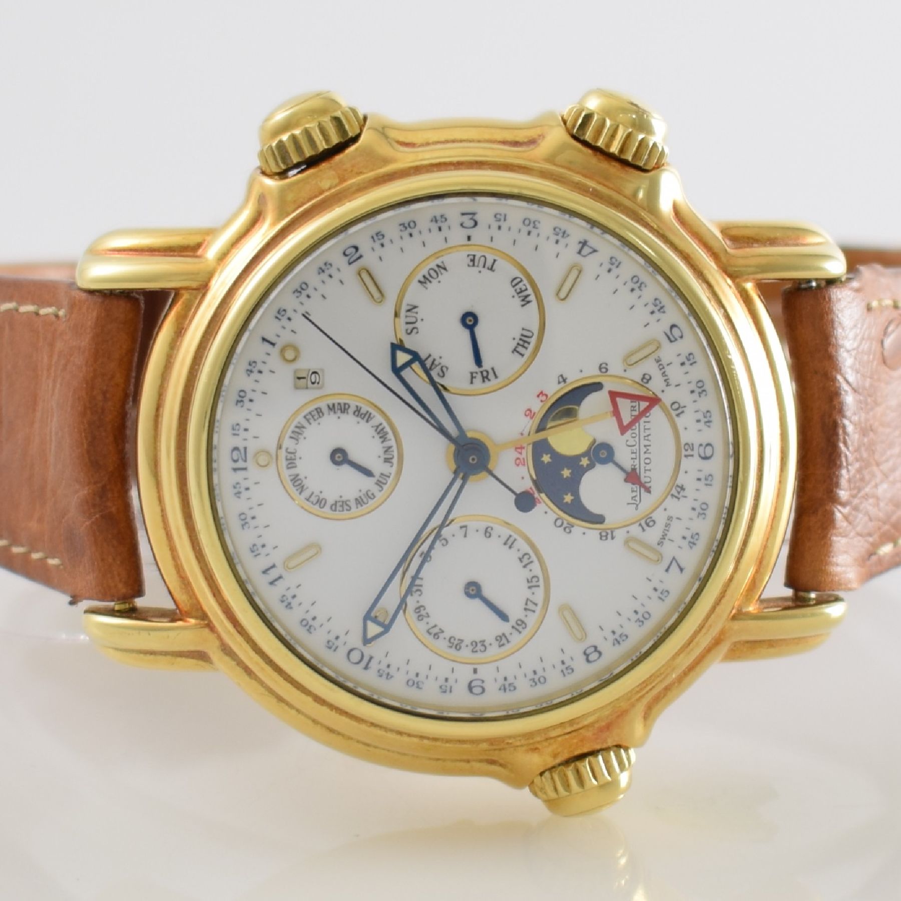 Detail a: Jaeger-LeCoultre feine & seltene astronomische Herrenarmbanduhr Calendrier Perpétual Grand Réveil in GG 750/000, Schweiz 1990er Jahre, Automatik, ...