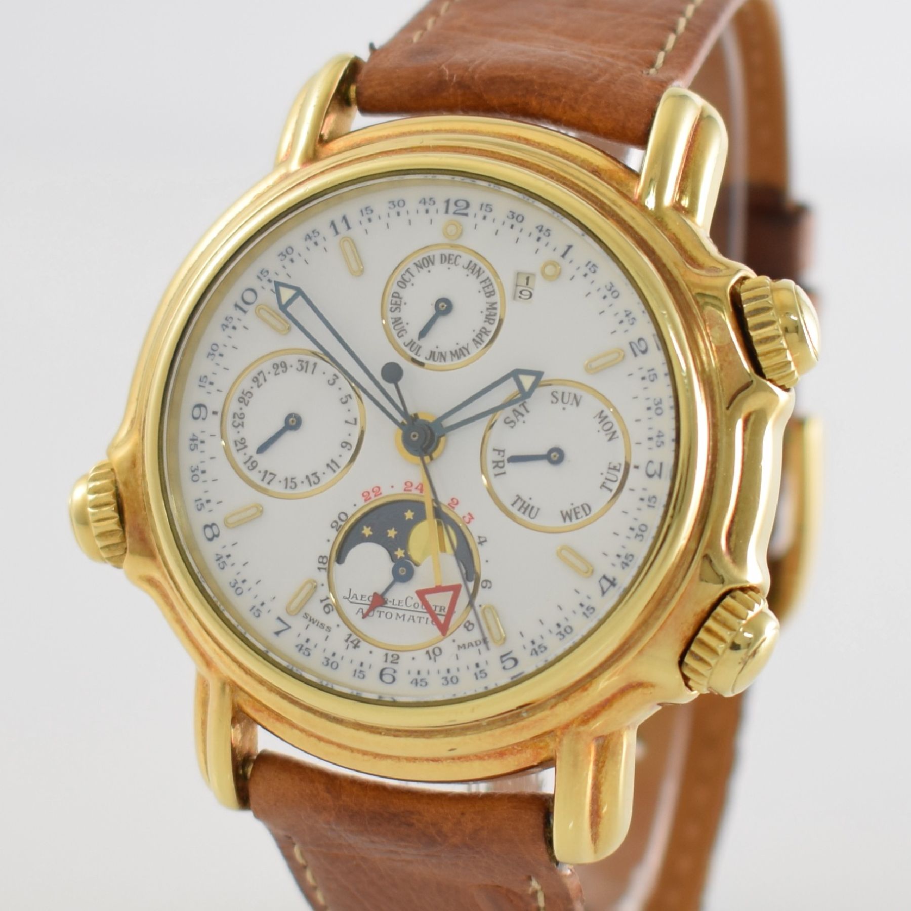 Detail c: Jaeger-LeCoultre feine & seltene astronomische Herrenarmbanduhr Calendrier Perpétual Grand Réveil in GG 750/000, Schweiz 1990er Jahre, Automatik, ...