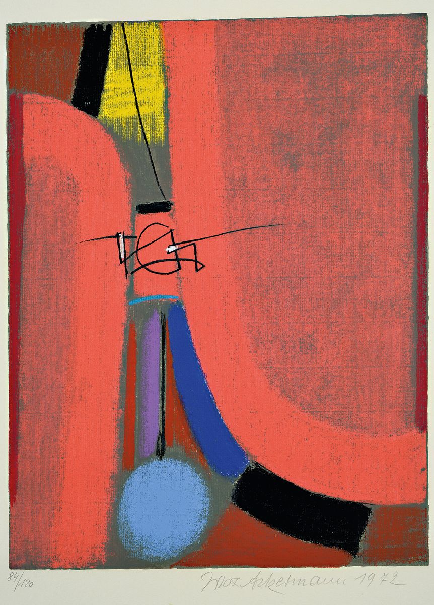Detail c: Max Ackermann, 1887 Berlin-1975 Bad Liebenzelle, 3x Motive aus der Reihe "Glückliche Begegnung", handsigniert und nummeriert 84/120, ...