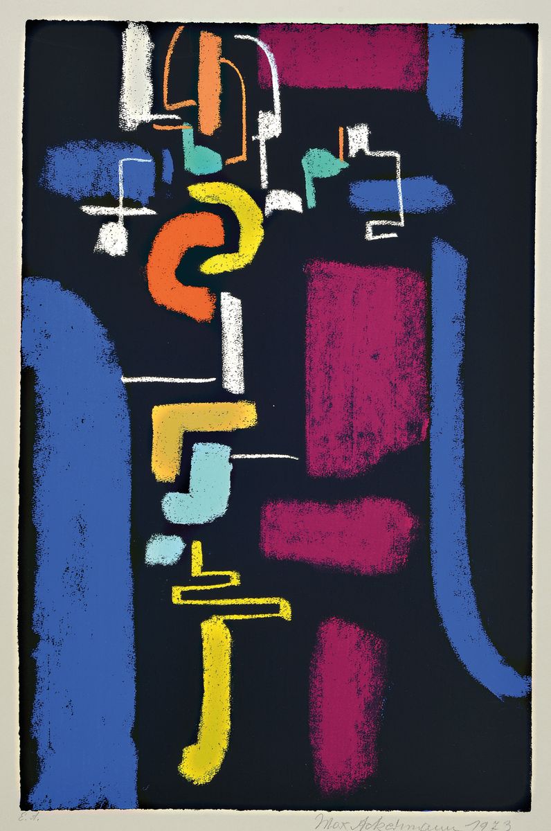 Max Ackermann, 1887 Berlin-1975 Bad Liebenzelle, 1 Motive aus der Reihe "Glückliche Begegnung", handsigniert und nummeriert 84/120, 1972 ...