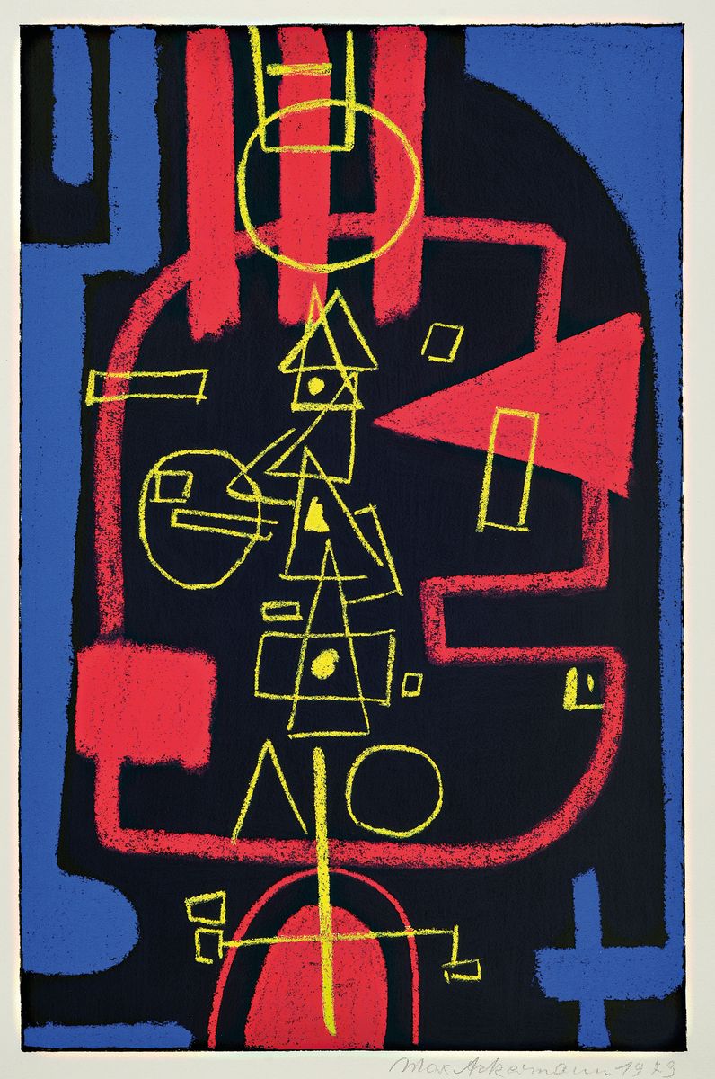 Detail a: Max Ackermann, 1887 Berlin-1975 Bad Liebenzelle, 1 Motive aus der Reihe "Glückliche Begegnung", handsigniert und nummeriert 84/120, 1972 ...