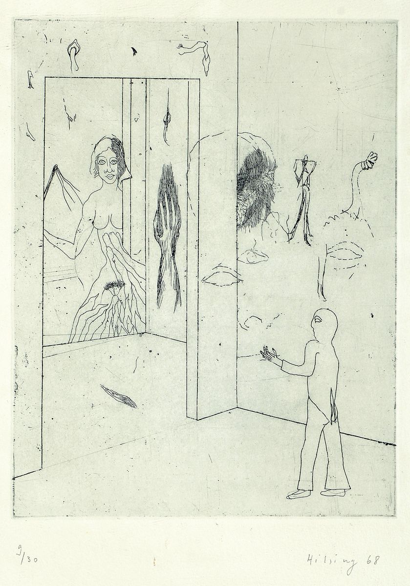 Werner Hilsing, geb. 1938, 3 erotische Radierungen von 1938, alle handsigniert, num. 9/30, Blattgr. je ca. 19x15cm