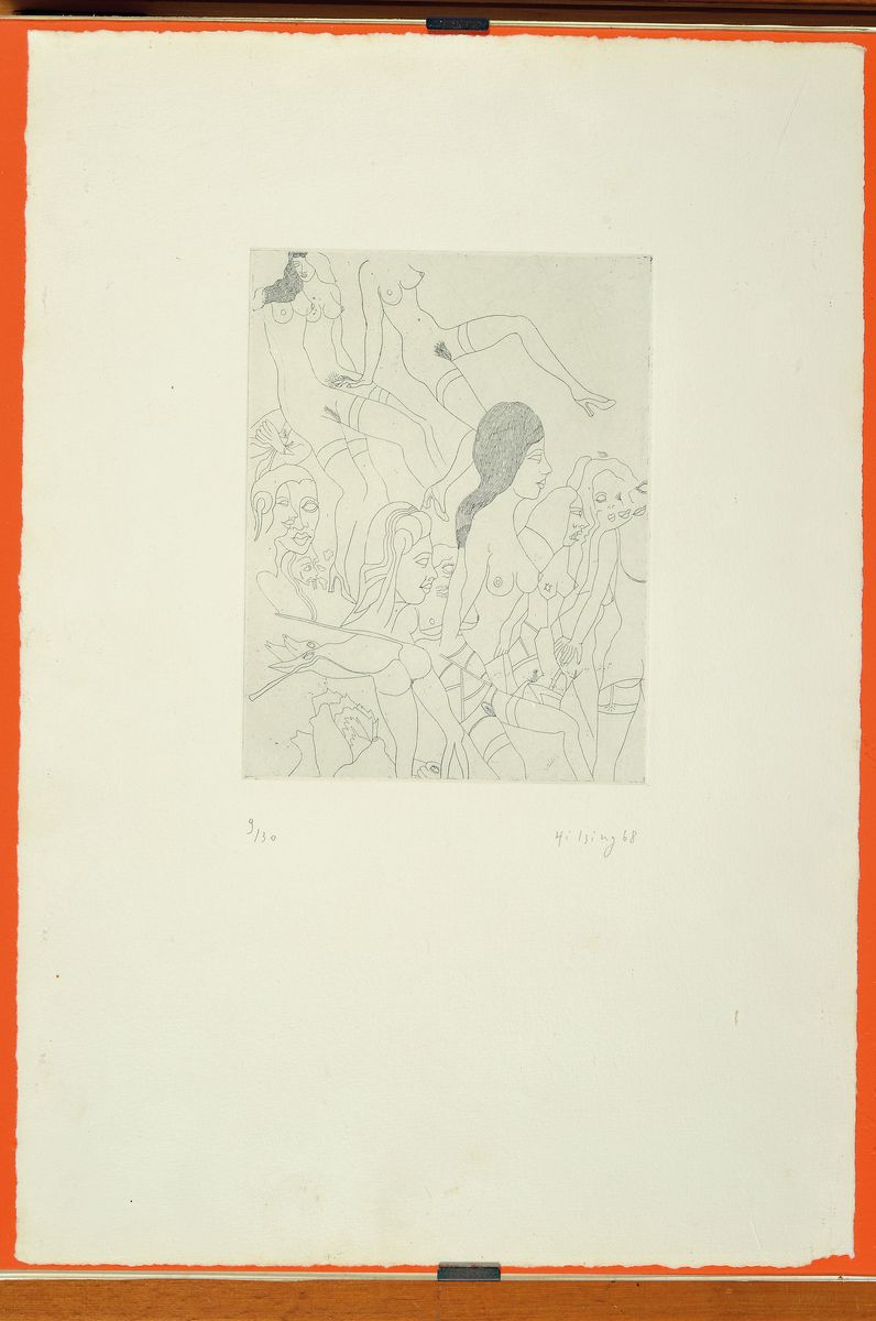 Detail l: Werner Hilsing, geb. 1938, 3 erotische Radierungen von 1938, alle handsigniert, num. 9/30, Blattgr. je ca. 19x15cm