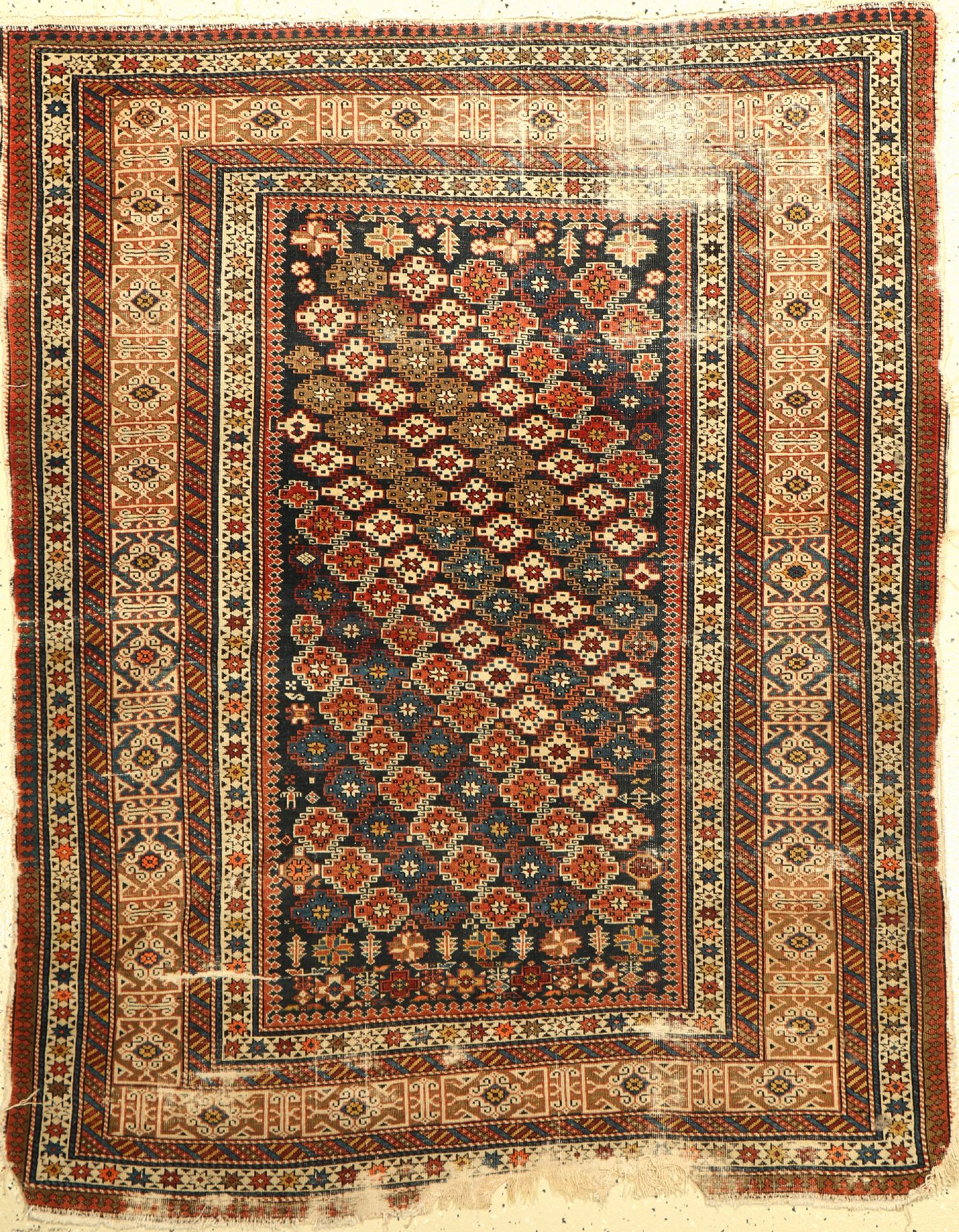 Tschitschi antik, Kaukasus, um 1890, Wolle auf Wolle, ca. 154 x 120 cm, feine Knüpfung, EHZ: 4-5