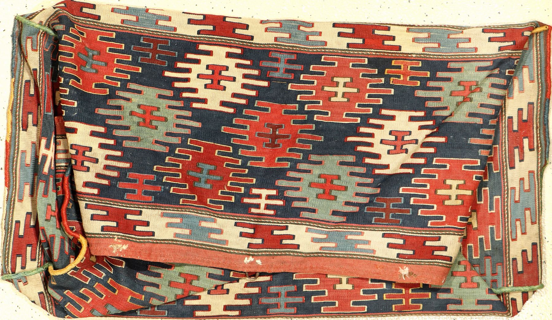 Vollständige Mafrasch antik, Kaukasus, Kelim, um 1900, Wolle auf Wolle, selten und sammelwürdig, EHZ: 3