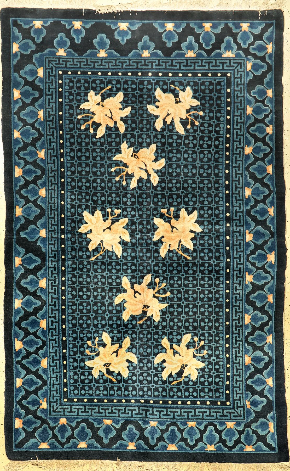 Peking alt, China, um 1940, Wolle auf Baumwolle, ca. 245 x 155 cm, edel und dekorativ, seltenes Design, EHZ: 2