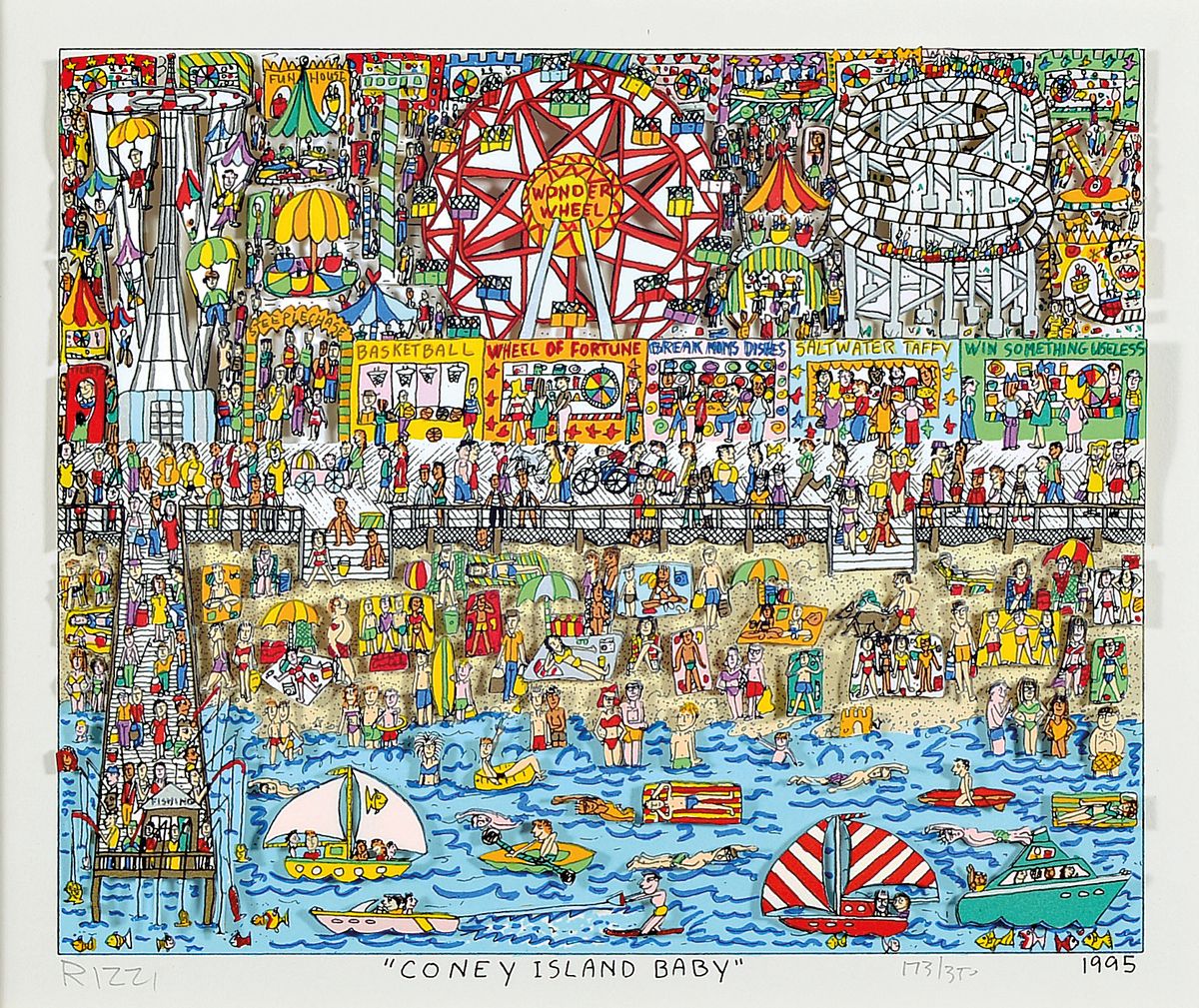 James Rizzi, 1950-2011 New York, Coney Island Baby, dreidimensionale Farblithographie, handsigniert und num. 173/350, ca. 22x26cm, PP, u.Gl., R. ca. ...