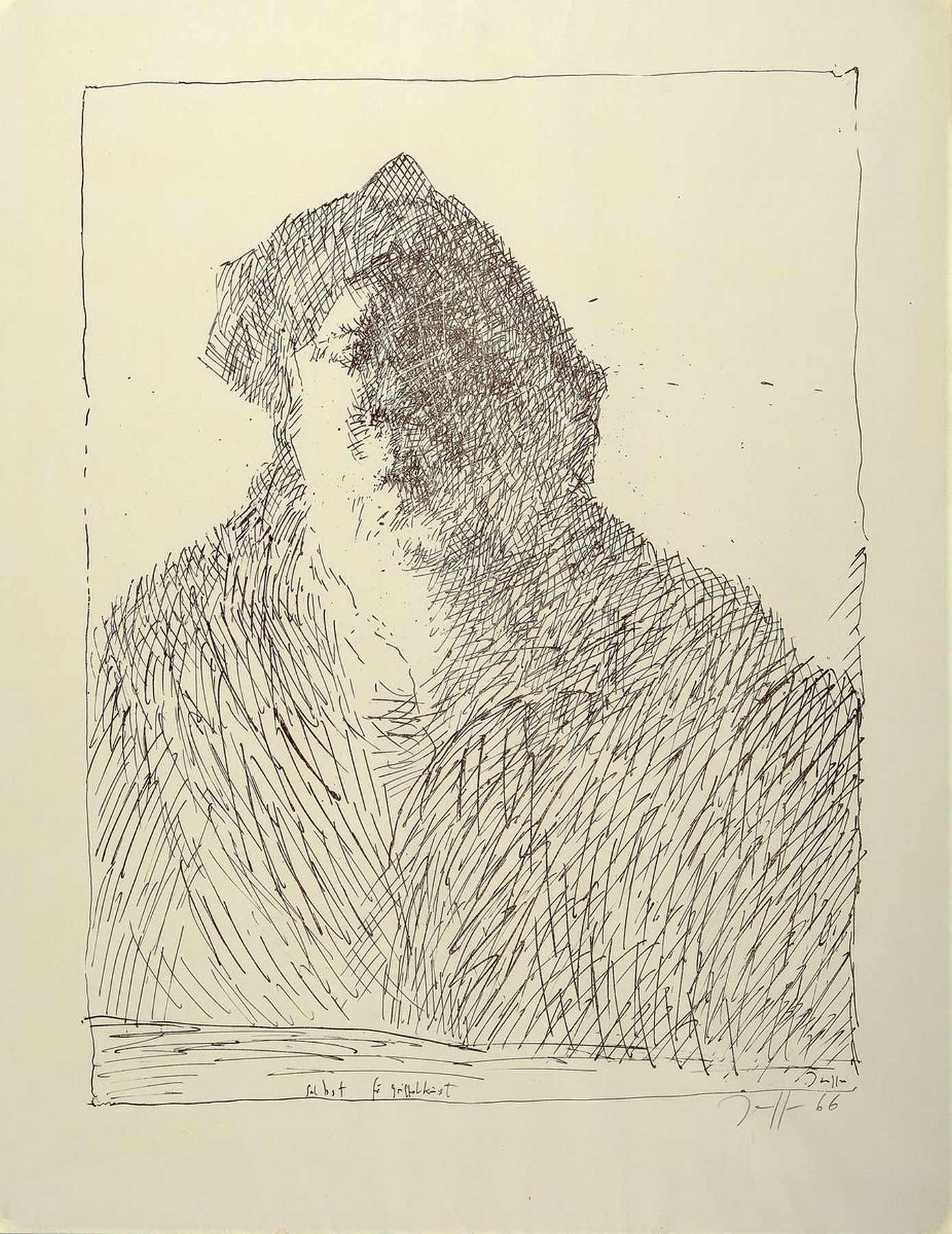 Horst Janssen, 1929-1995 Hamburg, Lithografie, sign., betitelt , dat. 66, unter Glas gerahmt, gesamt ca. 63,5x49,5 cm