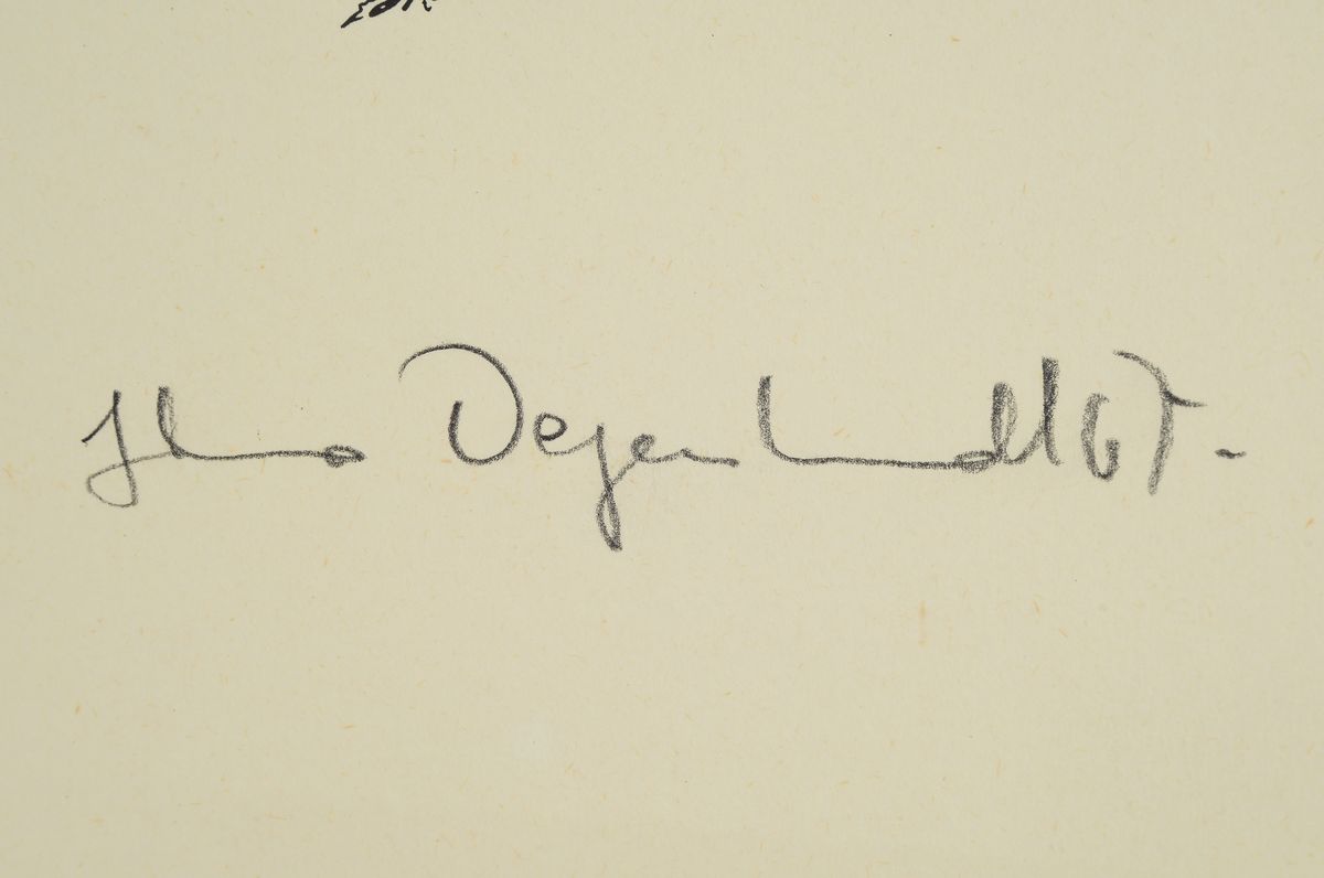 Detail b: Gertrude Degenhardt, geb. 1940, 4 hand-signierte Grafiken: Schön ist die Zeit ist schön, Soldat Soldat, Die im Aussatz, Permanente Revolution, ...