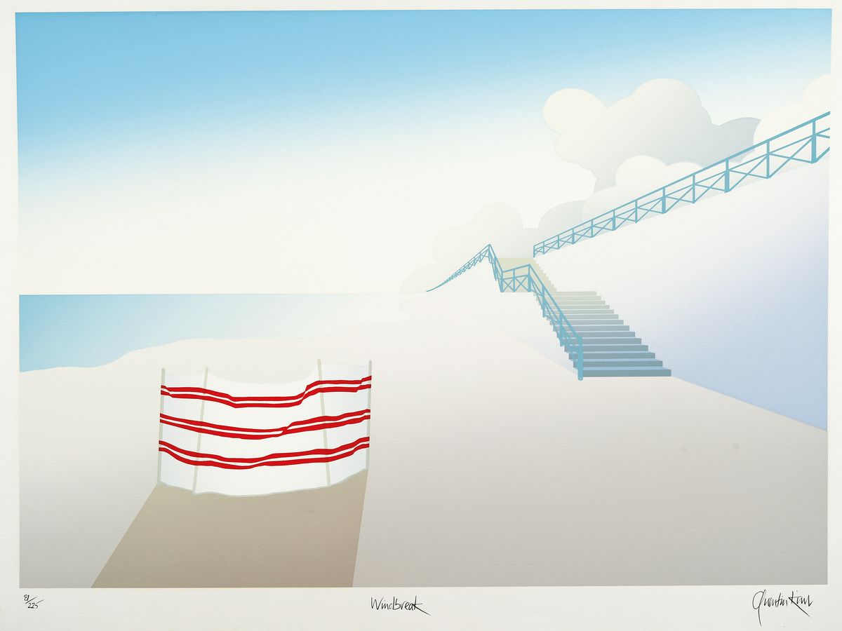 Detail b: Quentin King, geb. 1957, 3 Farblithographien: Deck chairs, 128/175; Folding Chairs 207/225, Windbreak 81/225, alle handsigniert und num., alle ...