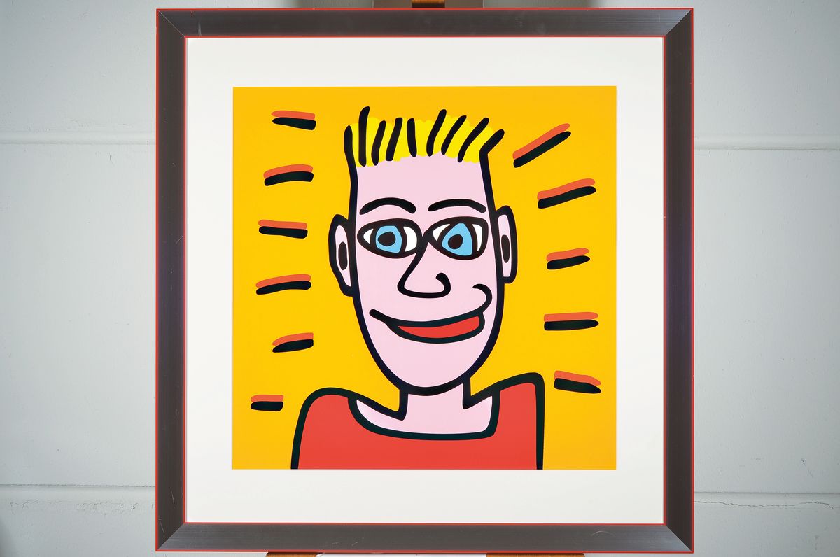 Detail k: James Rizzi, 1950-2011, "Boy" aus "Icons", Farbserigraphie, verso sign., num. 16/99, unter Glas gerahmt, ca. 84x83 cm, inkl. ...