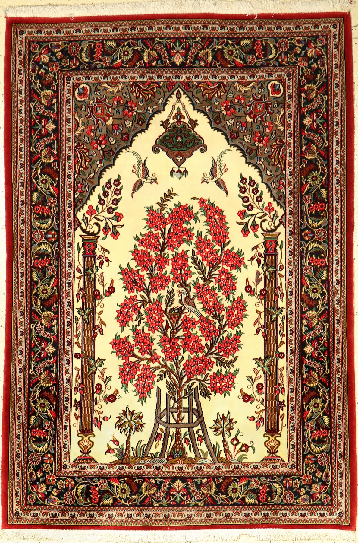 Ghom Kork fein, Persien, ca. 50 Jahre, Korkwolle, ca. 158 x 107 cm, EHZ: 2