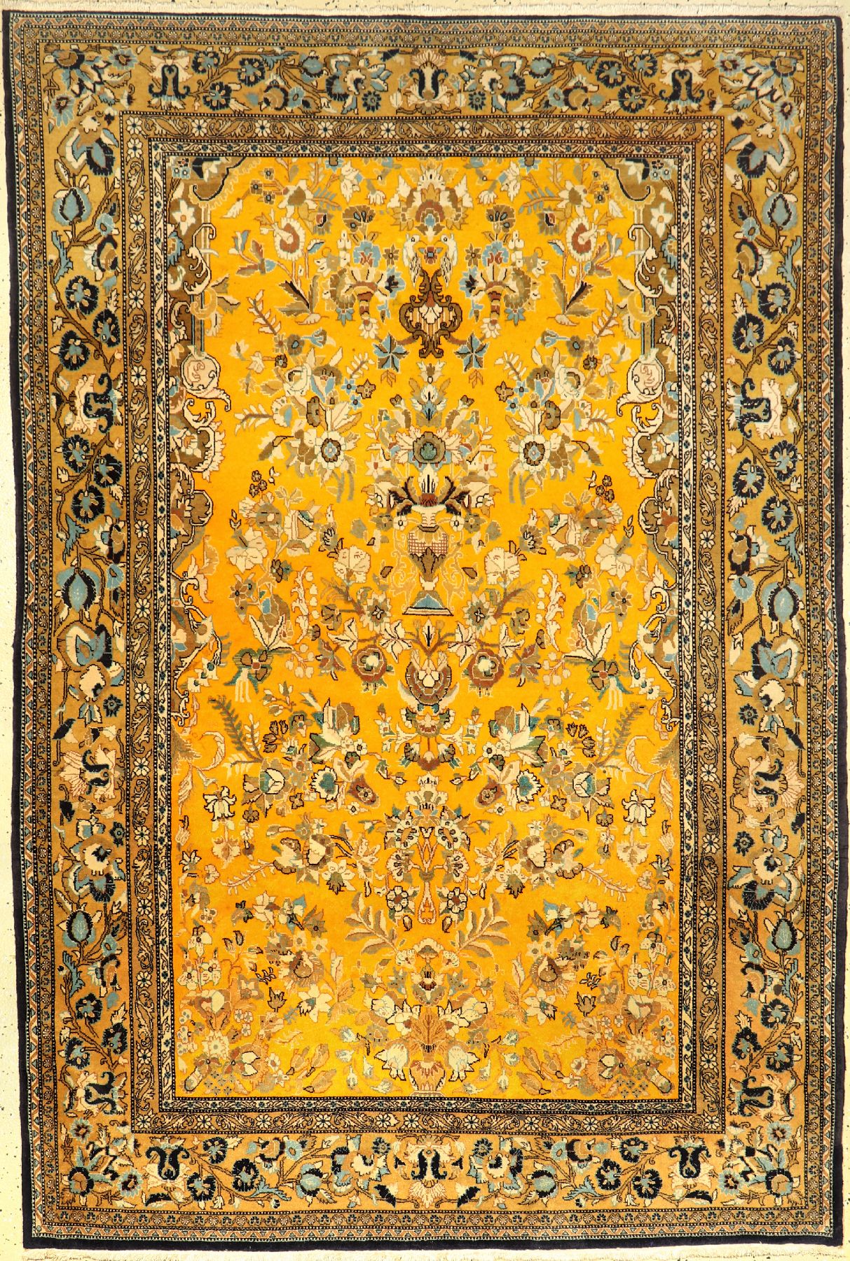 Ghom Kork fein, Persien, ca. 50 Jahre, Korkwolle mit Seide, ca. 218 x 149 cm, EHZ: 2
