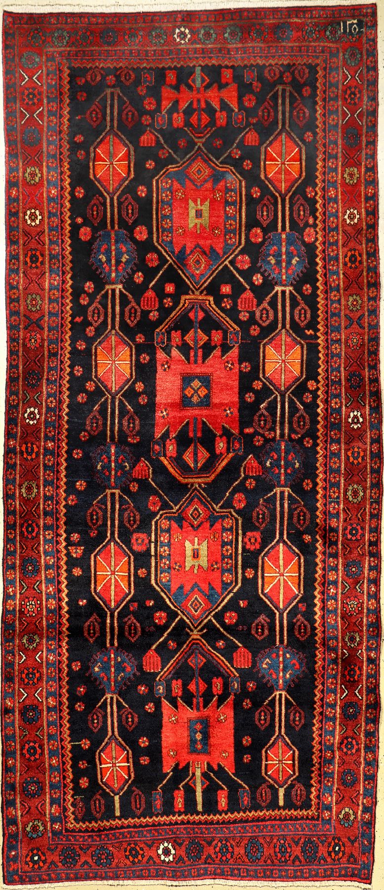 Kordi Bidjar, Persien, ca, 320 x 140 cm, Wolle auf Baumwolle, ca, 60 Jahre, EHZ: 2, (fachkundig gereinigt)
