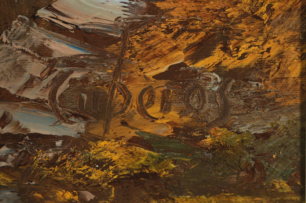 Detail a: Manuel Cuberos, geb. 1933, Stadtansicht, Öl/Lwd, Rahmen, gesamt ca.
