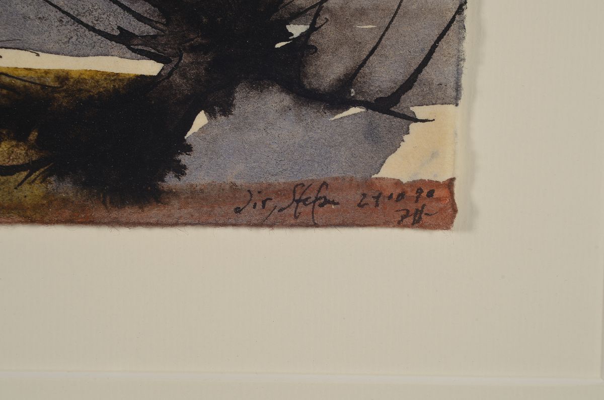 Detail a: Horst Janssen, 1929 - 1995, Aquarell auf Japan-Bütten, aus der Folge "Bobethanien", rechts unten handsigniert, dat. (19)90, Blattgröße ...