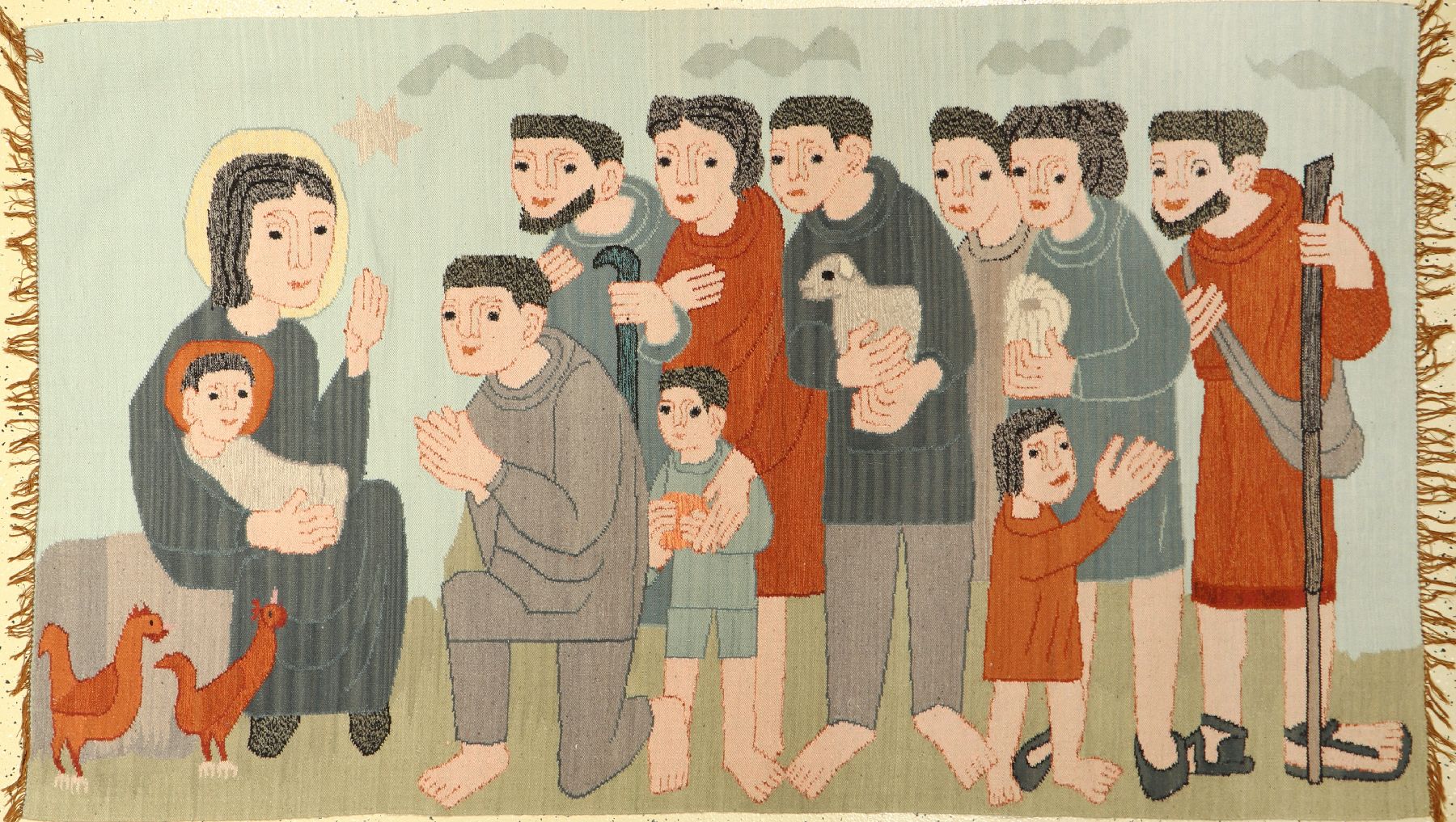 Tapisserie alt, Deutsch, um 1930/1940, Wolle auf Wolle, ca. 198 x 115 cm, EHZ: 2, seltenes Motiv