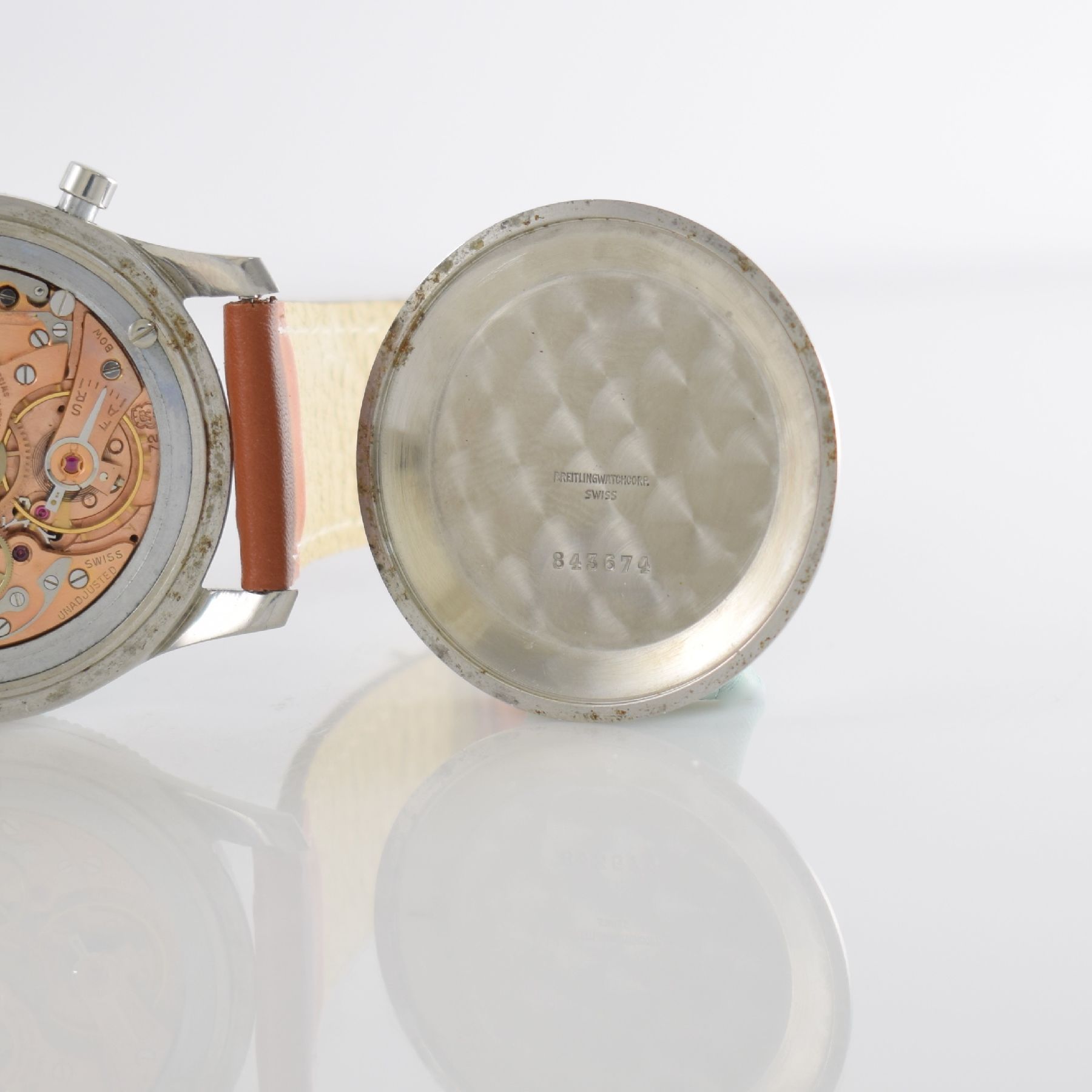 Detail j: BREITLING Navitimer AOPA sehr seltener & wunderbar erhaltener früher Herrenchronograph in Edelstahl Kaliber VALJOUX 72, Schweiz um 1954, Handaufzug, ...