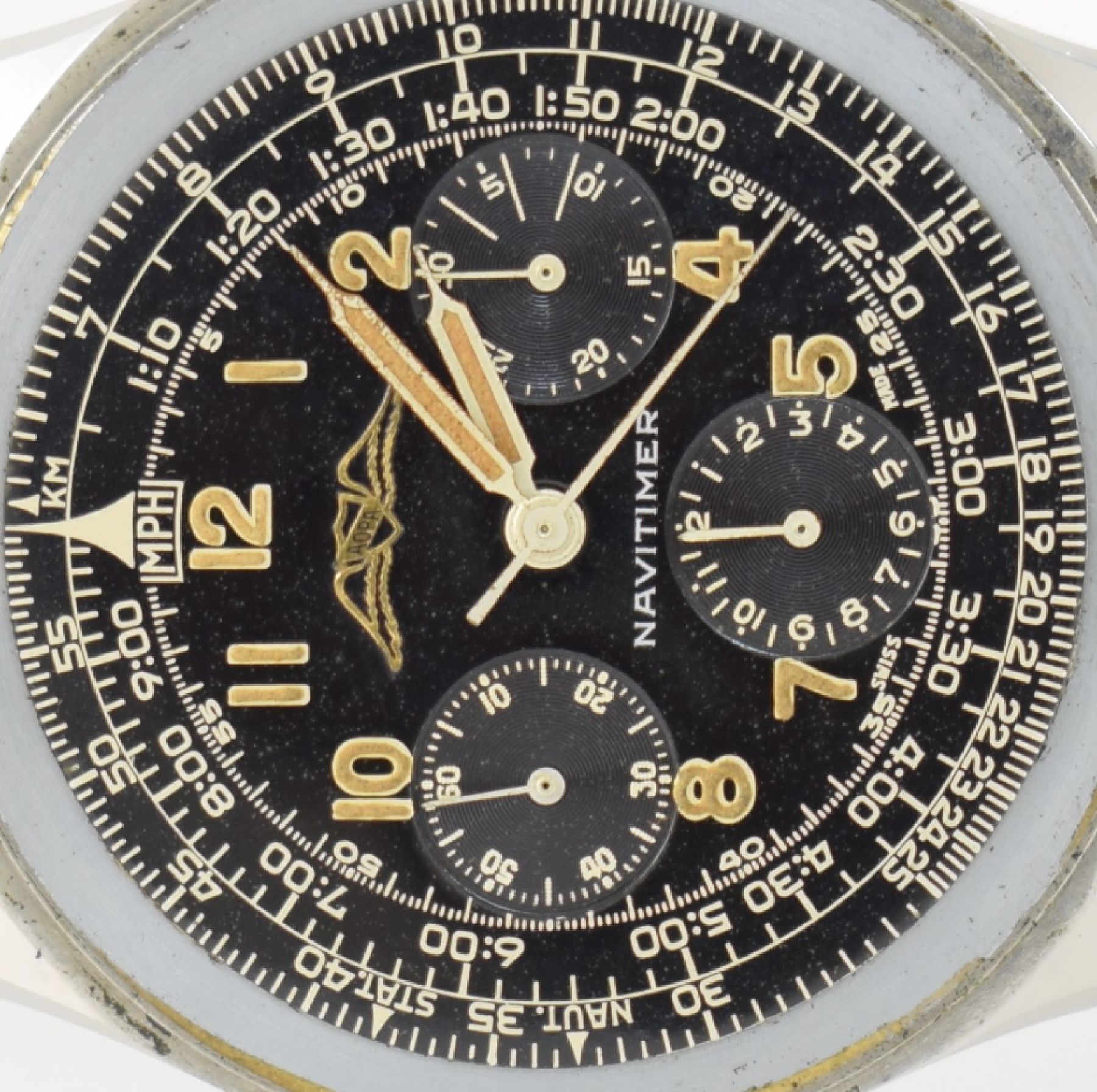 Detail p: BREITLING Navitimer AOPA sehr seltener & wunderbar erhaltener früher Herrenchronograph in Edelstahl Kaliber VALJOUX 72, Schweiz um 1954, Handaufzug, ...