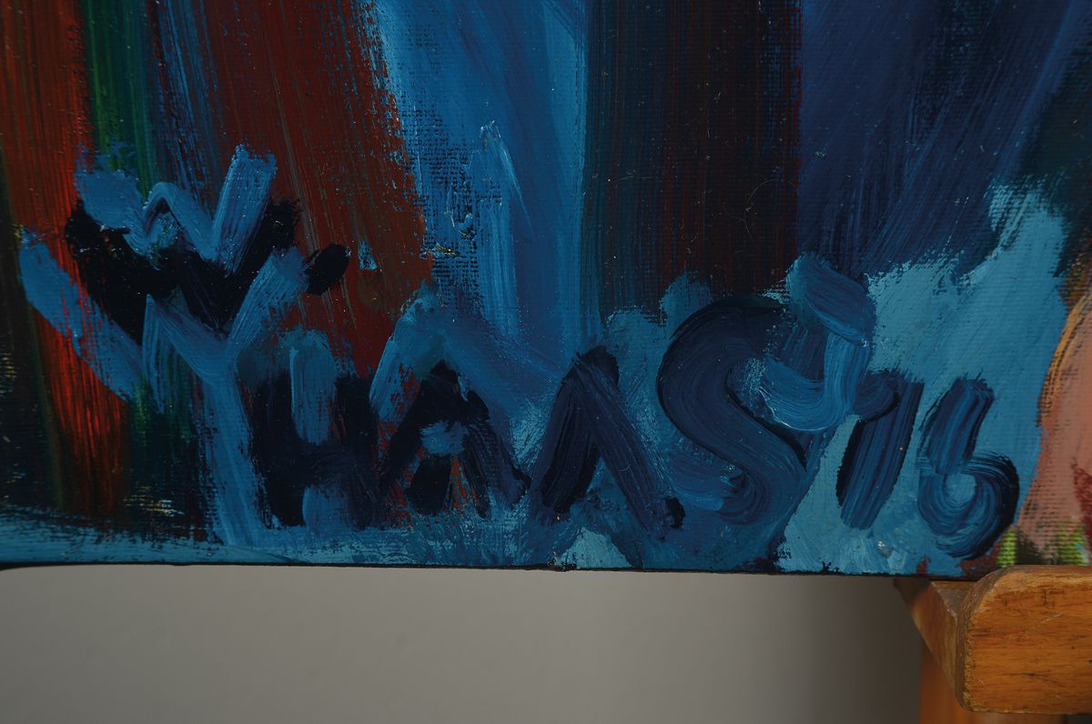 Detail a: Willibrord Haas, geb. 1936, Aquarell auf Büttenpapier, handsigniert und dat. 2016, Männerakt, Titel: "mit Kettchen", handsigniert, ...