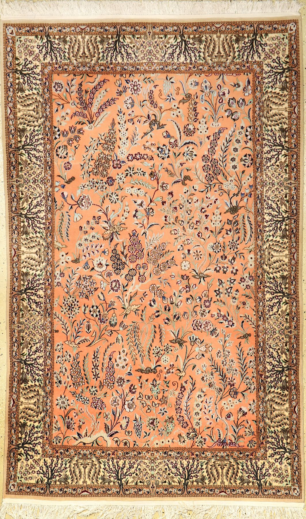 Feiner Nain (Part-Silk), Persien, ca. 15 Jahre alt, Korkwolle mit Seide, ca. 206 x 128 cm, EHZ: 1-2 (fachkundig gereinigt)