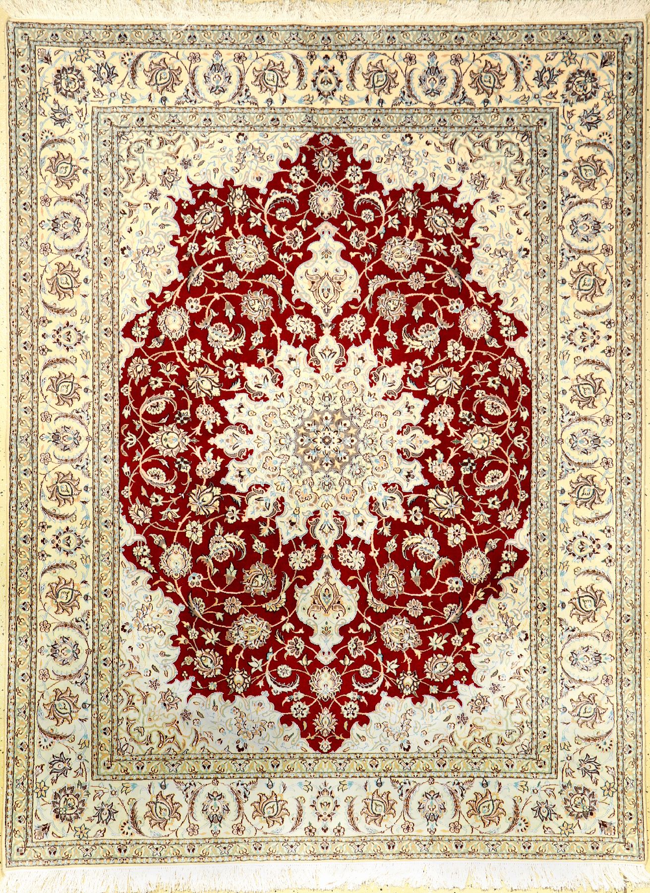 Feiner Nain (Part-Silk), "6LA", Persien, ca. 15 Jahre, Korkwolle mit Seide, ca. 200 x 156 cm, EHZ: 1-2 (fachkundig gereinigt).