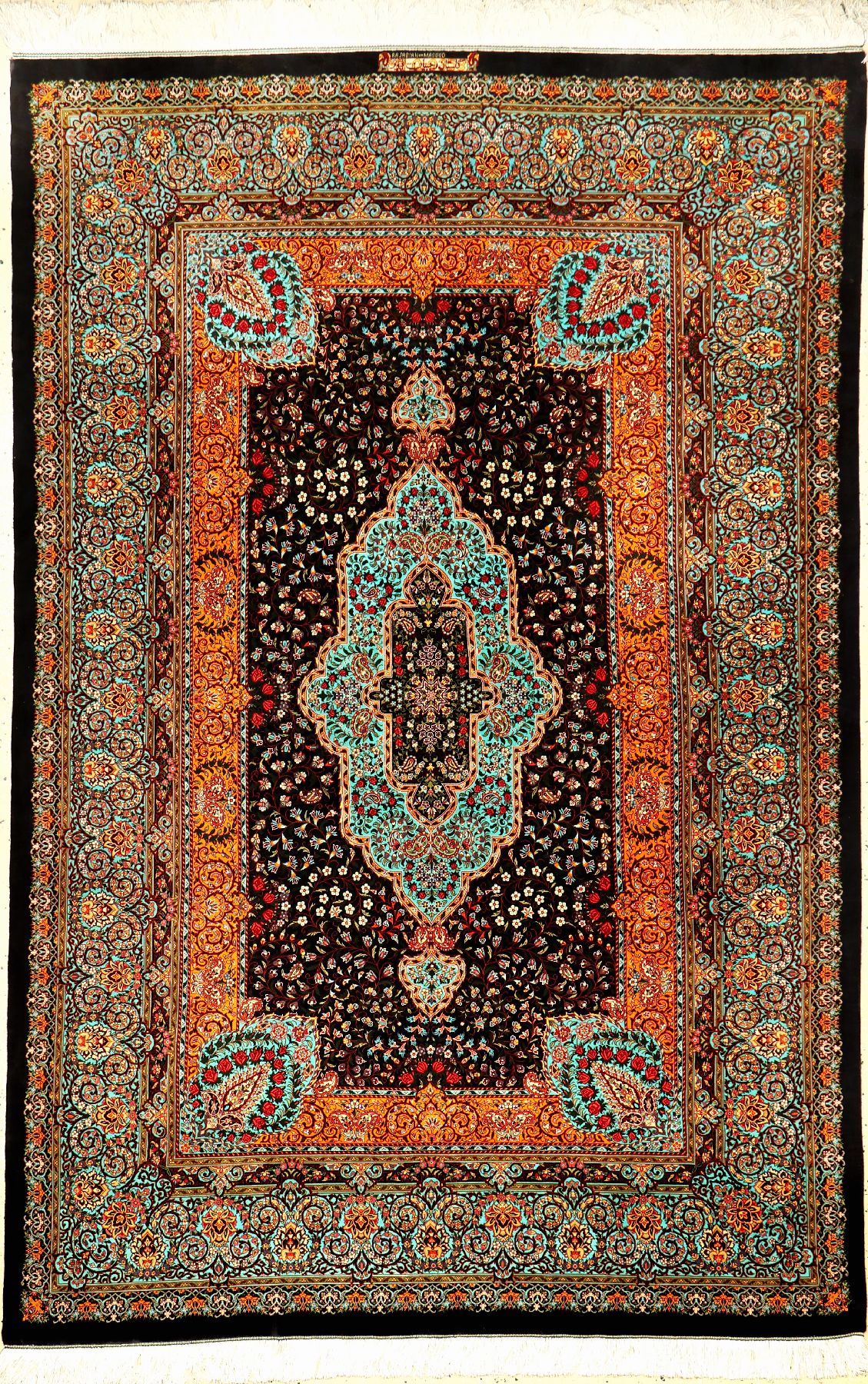 Sehr feiner Seiden Ghom "Masoud Rajabianpour" (Signiert), Persien, ca. 10 Jahre alt, reine Naturseide, ca. 210 x 141 cm, EHZ: 1-2 ...