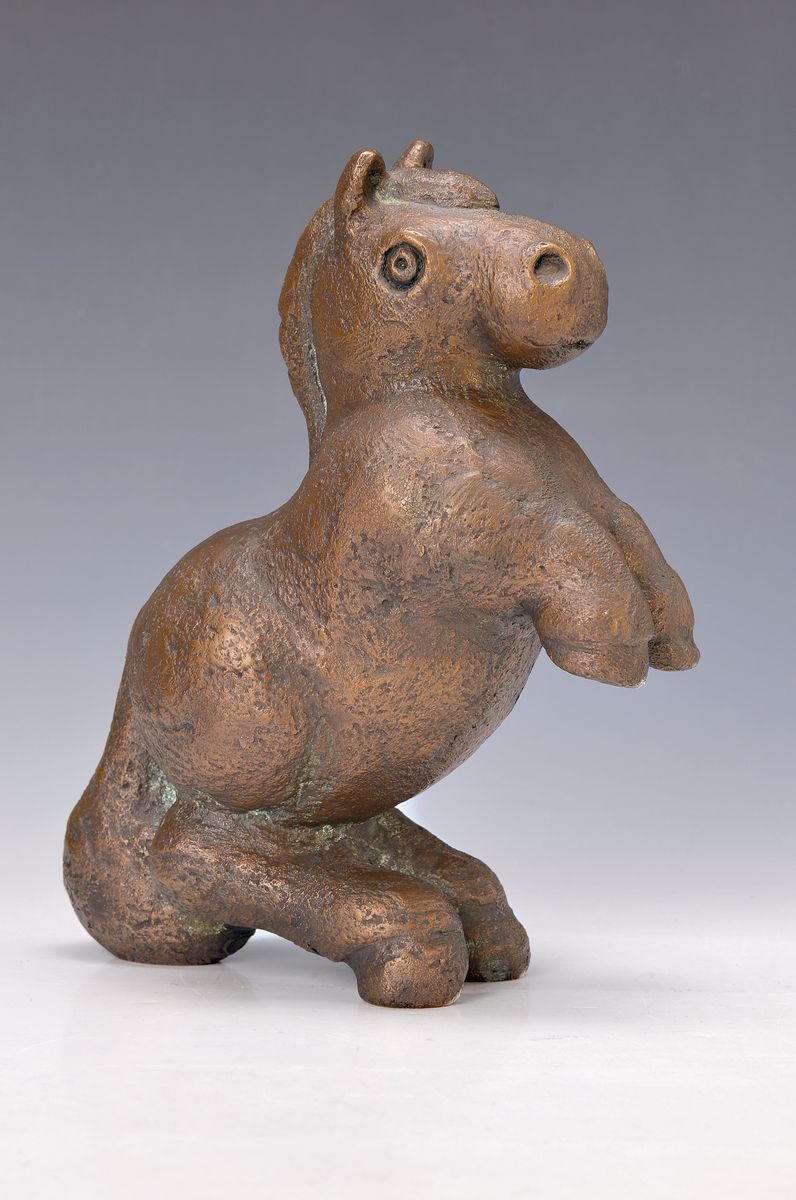 Gottfried Kumpf, geb. 1930 Annaberg, Penelope (aufsteigendes Pferd), Bronzeskulptur, num. 2/150, signiert, mit Zertifikat, H. ca.27cm, gegossen bei ...