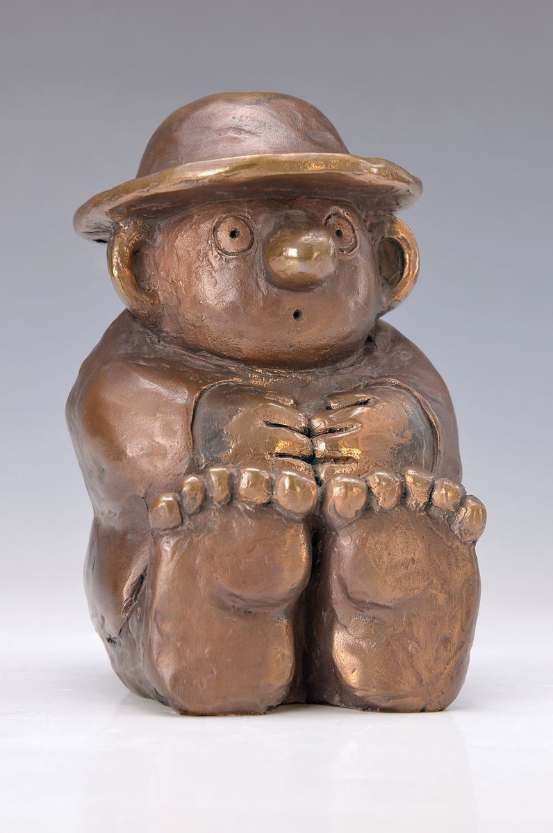 Gottfried Kumpf, geb. 1930 Annaberg, Der Asoziale, Bronzeskulptur, signiert, bez.: e.a. (Auflage 499 Exempl.), H. ca. 19cm gegossen bei Venturi Arte ...