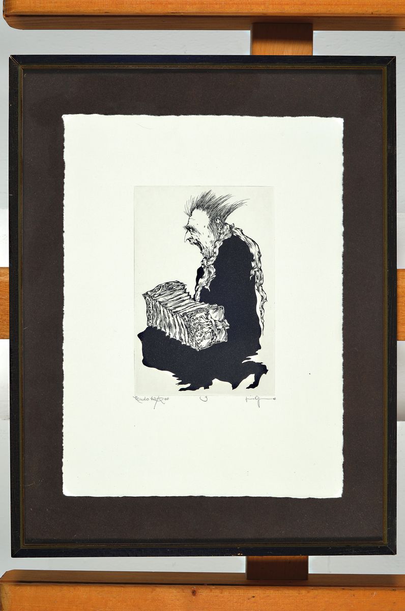 Detail k: Gertrude Degenhardt, geb. 1940, drei Radierungen aus der Rondo Serie von 1977,alle handsigniert, und num. aus 200er Auflage, je ca. 15x10cm, u.Gl., R.