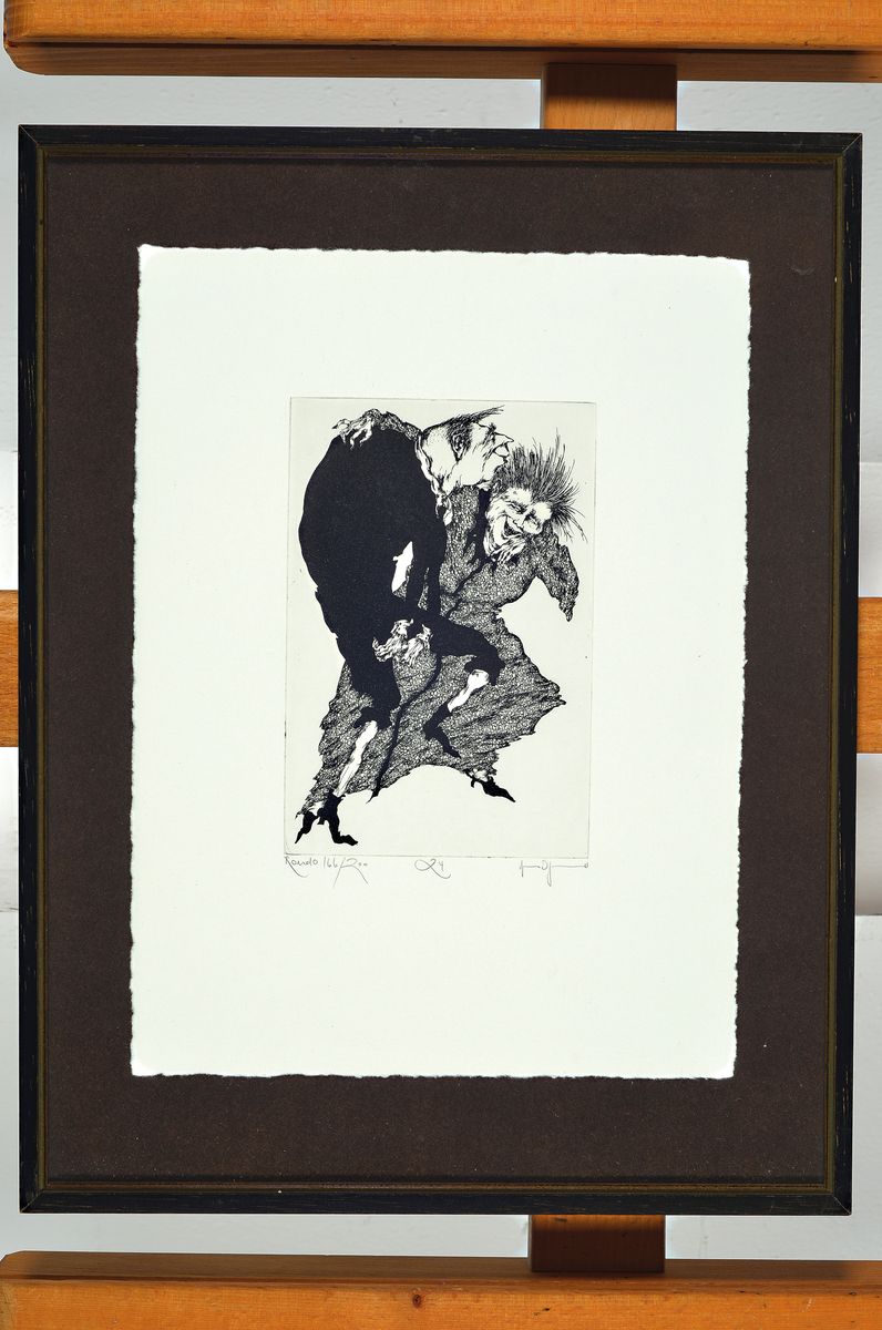 Detail l: Gertrude Degenhardt, geb. 1940, drei Radierungen aus der Rondo Serie von 1977,alle handsigniert, und num. aus 200er Auflage, je ca. 15x10cm, u.Gl., R.