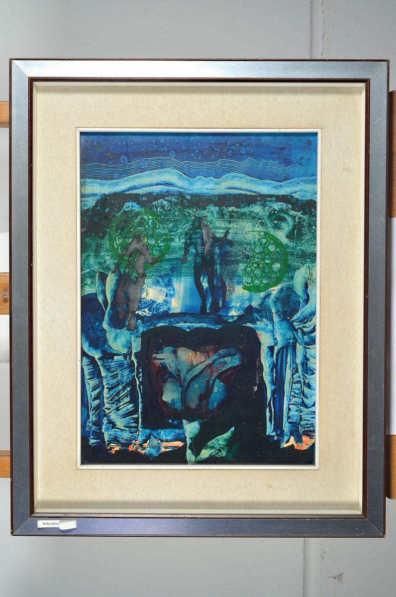 Detail k: Lajos Sebök, 1910 Szeged (Ungarn)-1996 Neuss, "Auferstehung", sign., unter Glas gerahmt, gesamt ca. 56x45 cm