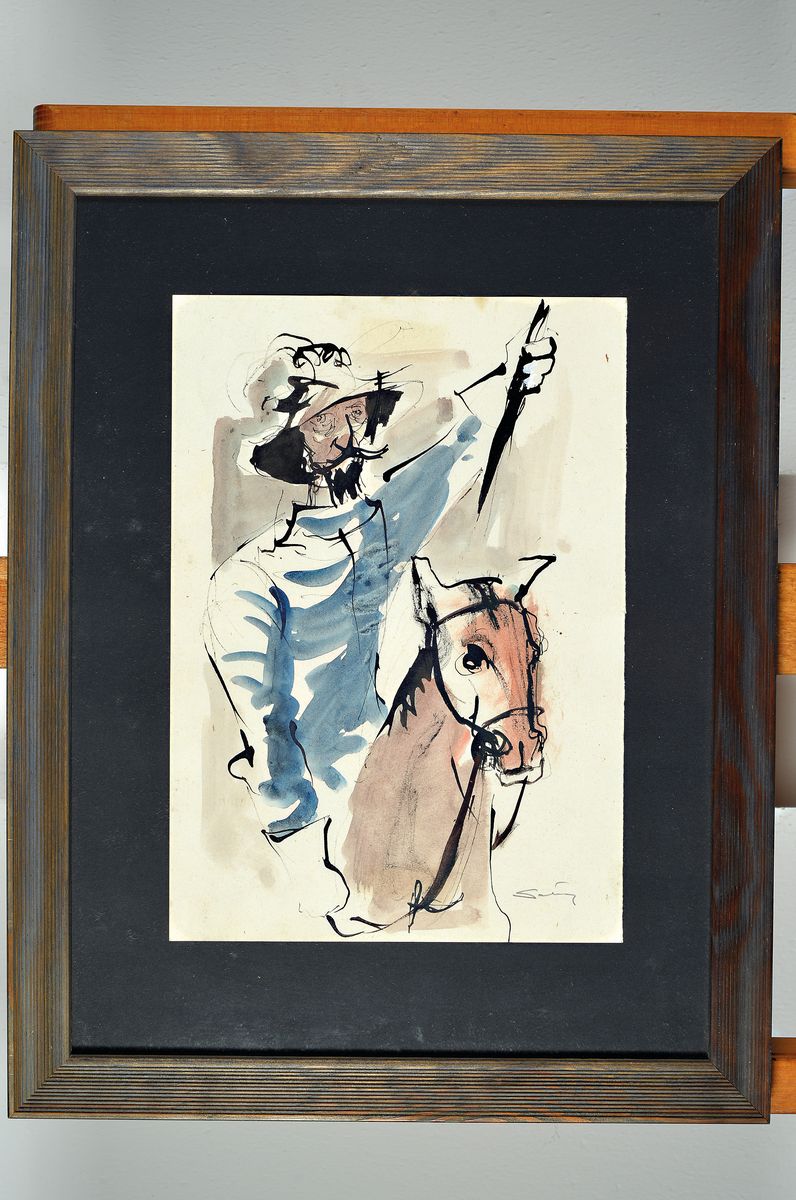 Detail k: Lajos Sebök, 1910 Szeged (Ungarn)-1996 Neuss, re. unten sign., unter Glas gerahmt, gesamt ca. 45x35 cm