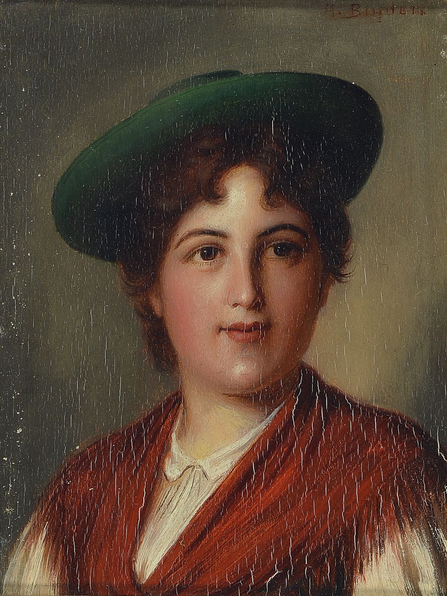 Alois Binder, geb. 1857 in Österreich bis 1933 in München, österreichischer Genre-, Porträt- und Stilllebenmaler, Öl/Holz, krakeliert, rechts ...