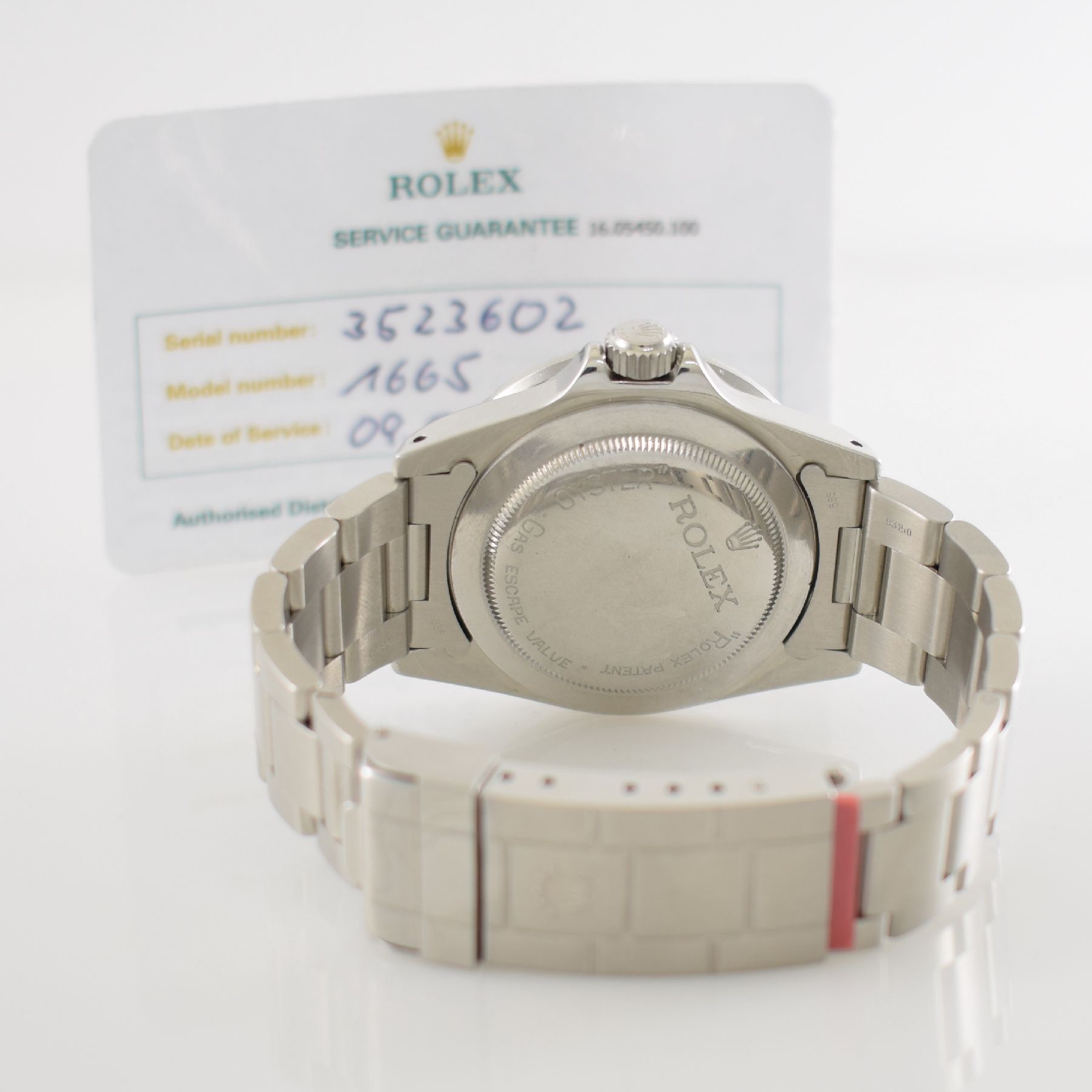 Detail f: ROLEX / TIFFANY & Co. Sea-Dweller "DOPPEL-ROT" Ref. 1665 sehr seltene Taucheruhr in Stahl, Schweiz um 1972, Automatik, Oystergeh. m. ...