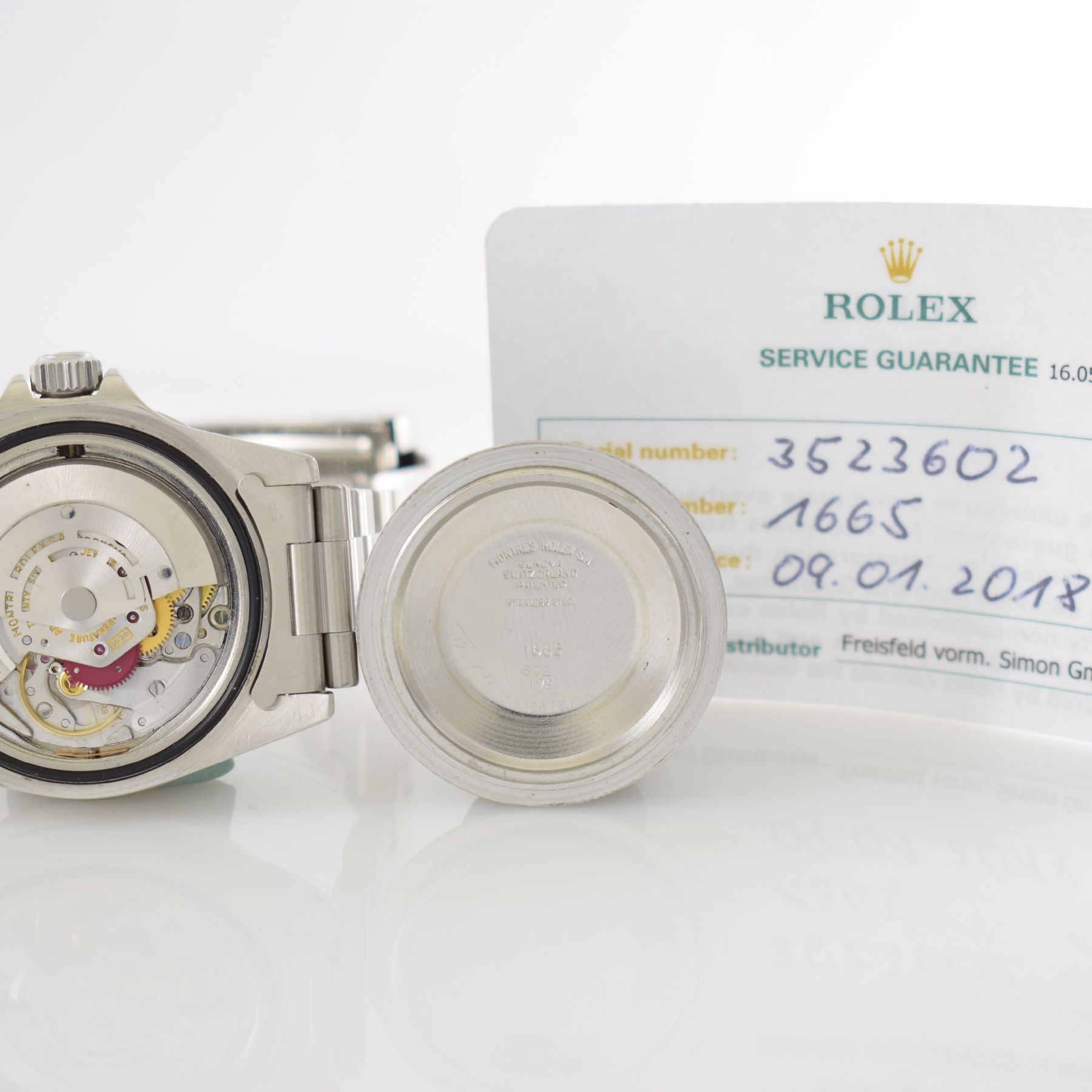 Detail i: ROLEX / TIFFANY & Co. Sea-Dweller "DOPPEL-ROT" Ref. 1665 sehr seltene Taucheruhr in Stahl, Schweiz um 1972, Automatik, Oystergeh. m. ...