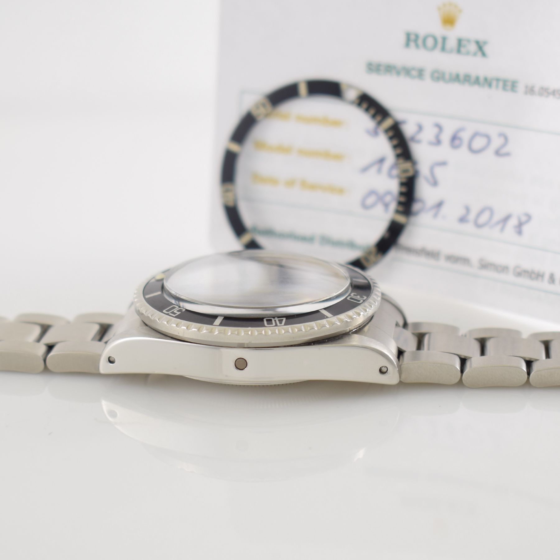 Detail k: ROLEX / TIFFANY & Co. Sea-Dweller "DOPPEL-ROT" Ref. 1665 sehr seltene Taucheruhr in Stahl, Schweiz um 1972, Automatik, Oystergeh. m. ...