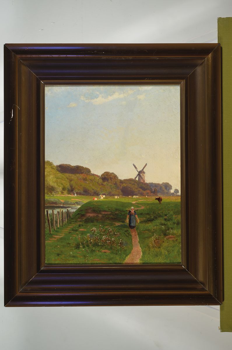 Detail k: Ernst von Bernuth, 1833 Haus Aspel in Haldern-1923 Düsseldorf, Landschaftsmaler der Düsseldorfer Schule, Mitglied im Künstlerverein Malkasten, ...